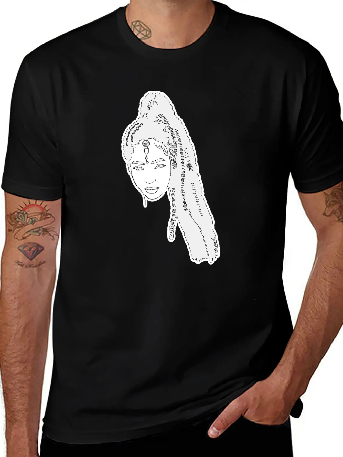 Afro Woman Black Hair Style Natural Confident Basic Graphic T-Shirt – Daily Comfort In Soft Cotton