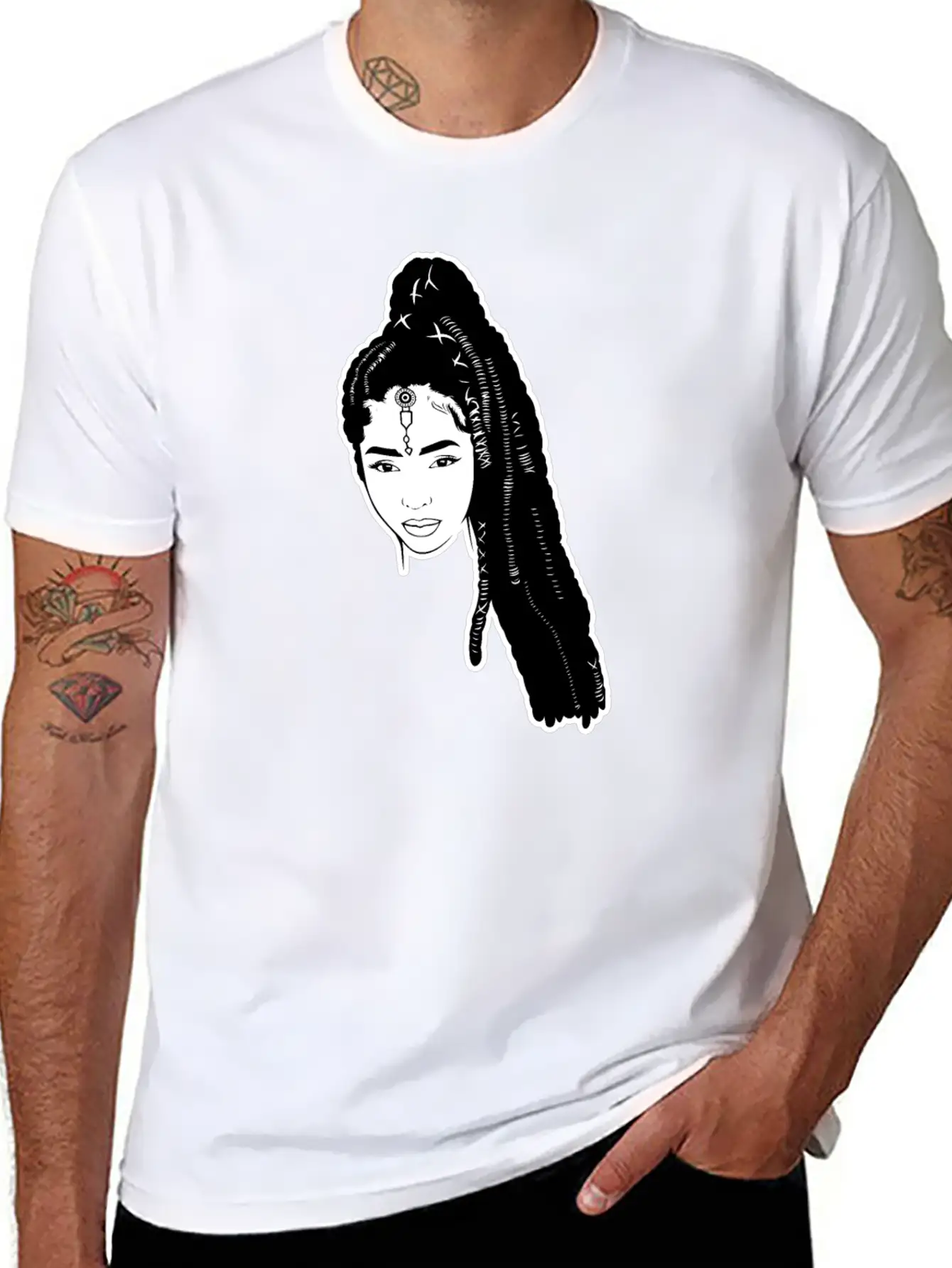 Afro Woman Black Hair Style Natural Confident Basic Graphic T-Shirt – Daily Comfort In Soft Cotton