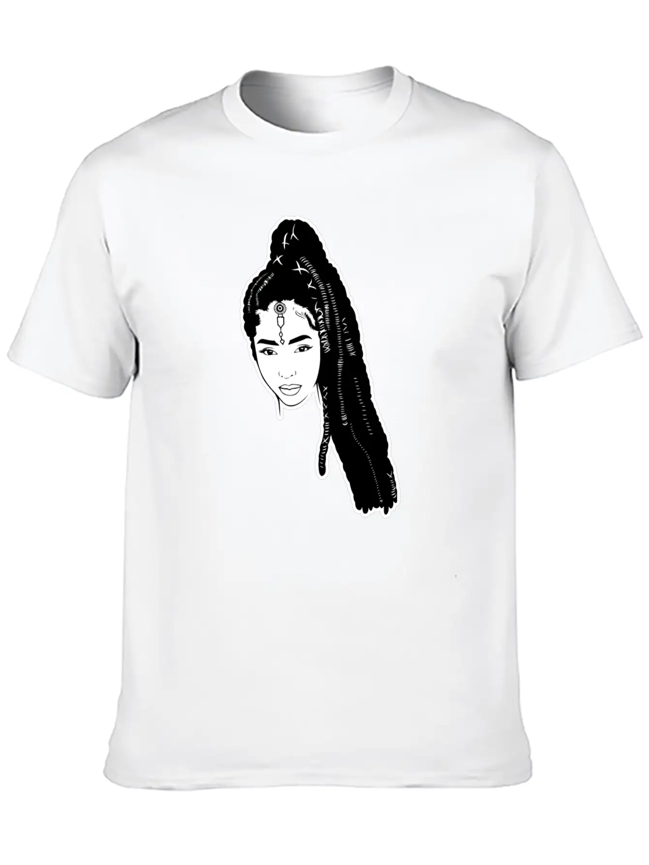 Afro Woman Black Hair Style Natural Confident Basic Graphic T-Shirt – Daily Comfort In Soft Cotton
