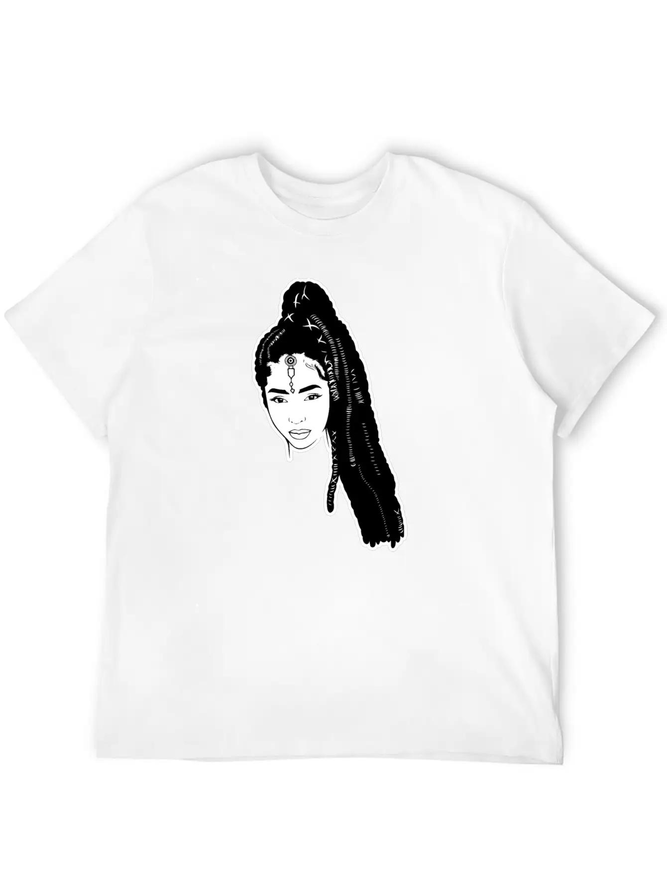Afro Woman Black Hair Style Natural Confident Basic Graphic T-Shirt – Daily Comfort In Soft Cotton