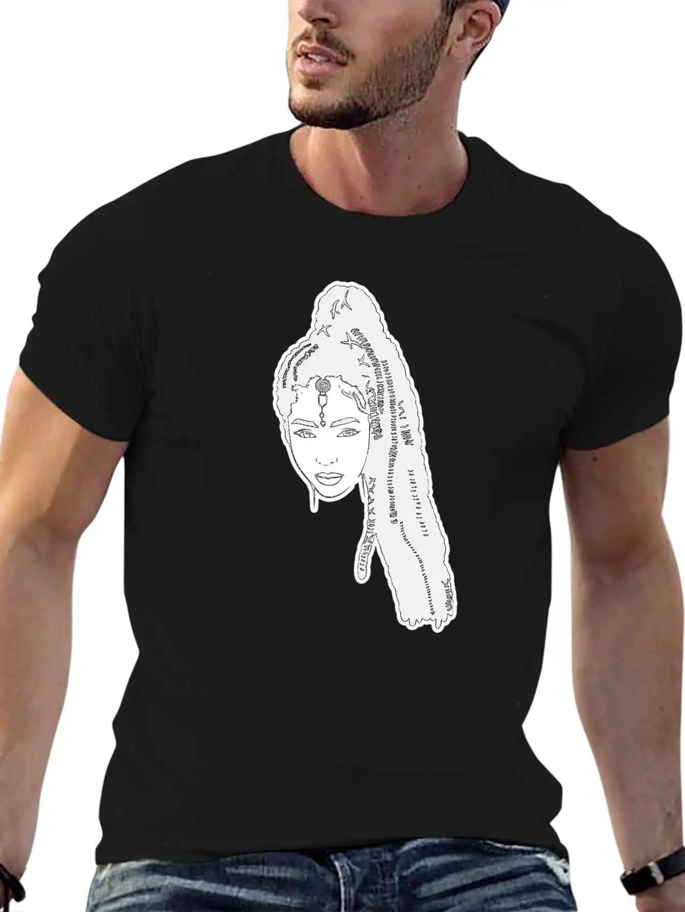 Afro Woman Black Hair Style Natural Confident Basic Graphic T-Shirt – Daily Comfort In Soft Cotton