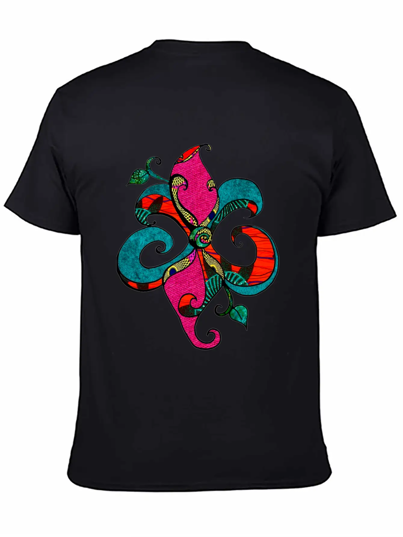 Afropastel Fleur D Lis Unisex Short Sleeve Soft Cotton T-Shirt – Casual Everyday Wear