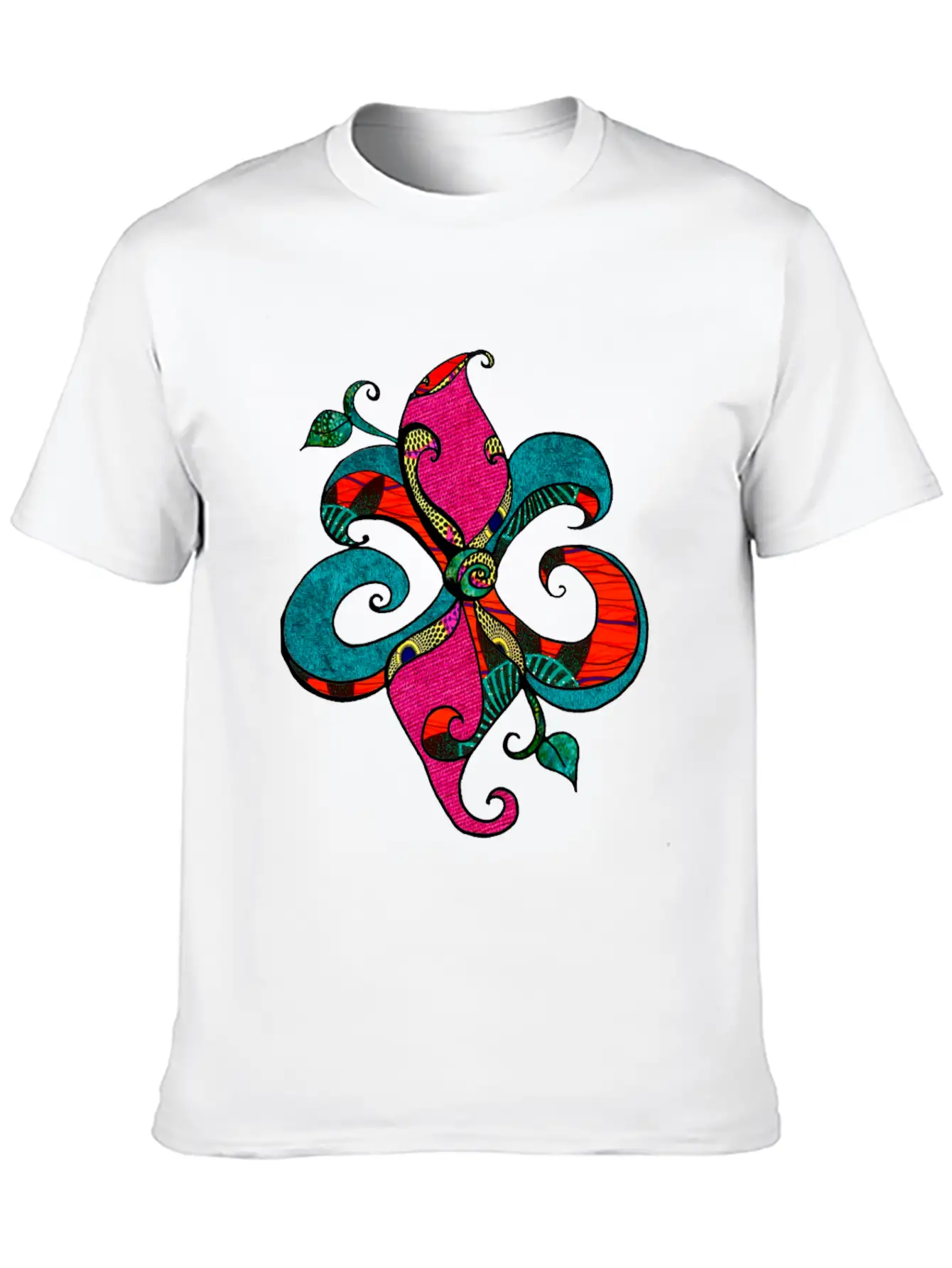 Afropastel Fleur D Lis Unisex Short Sleeve Soft Cotton T-Shirt – Casual Everyday Wear