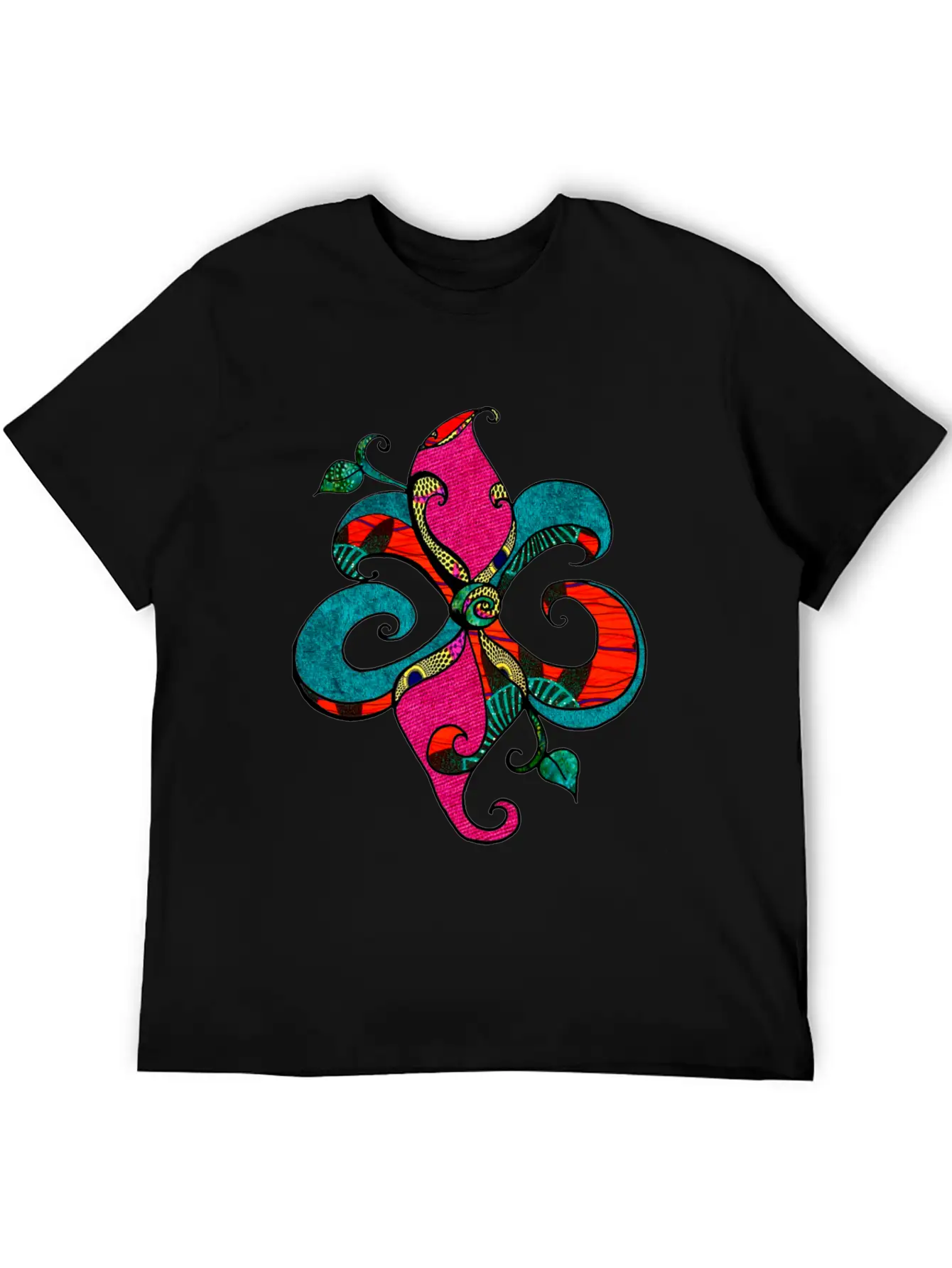 Afropastel Fleur D Lis Unisex Short Sleeve Soft Cotton T-Shirt – Casual Everyday Wear
