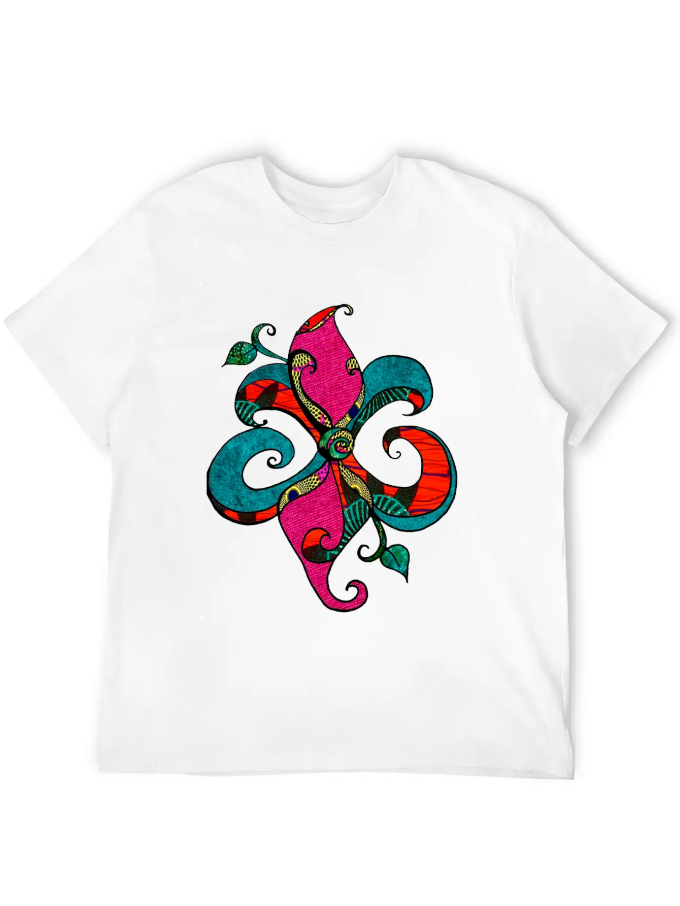 Afropastel Fleur D Lis Unisex Short Sleeve Soft Cotton T-Shirt – Casual Everyday Wear