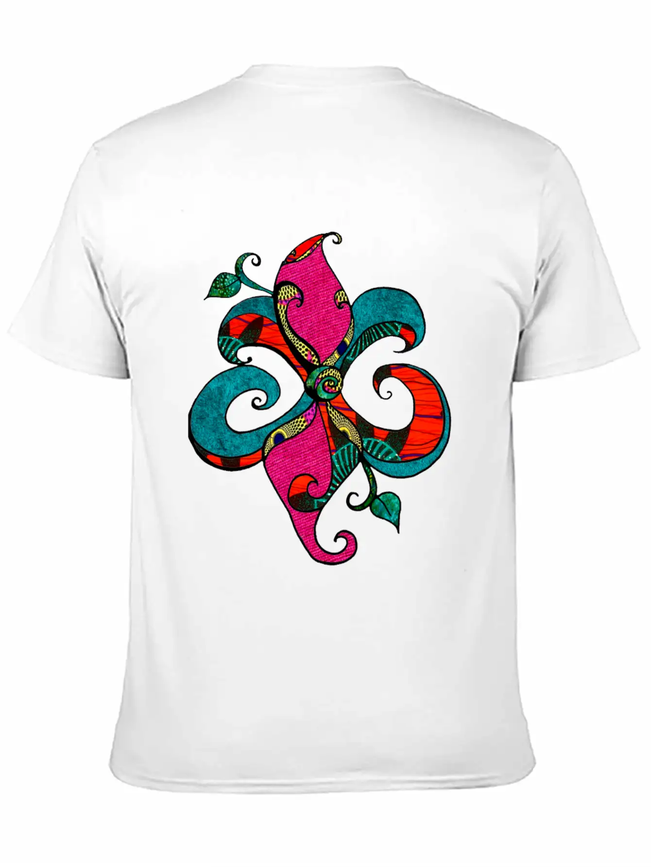 Afropastel Fleur D Lis Unisex Short Sleeve Soft Cotton T-Shirt – Casual Everyday Wear