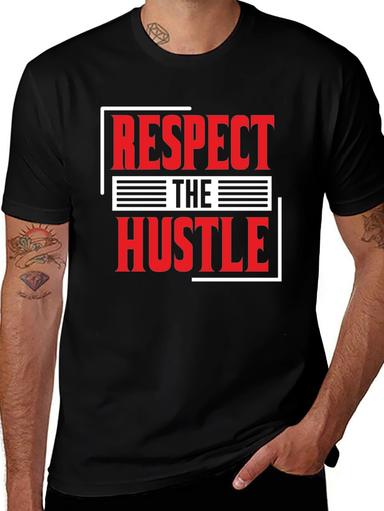 Respect The Hustle Graphic T-Shirt - Black