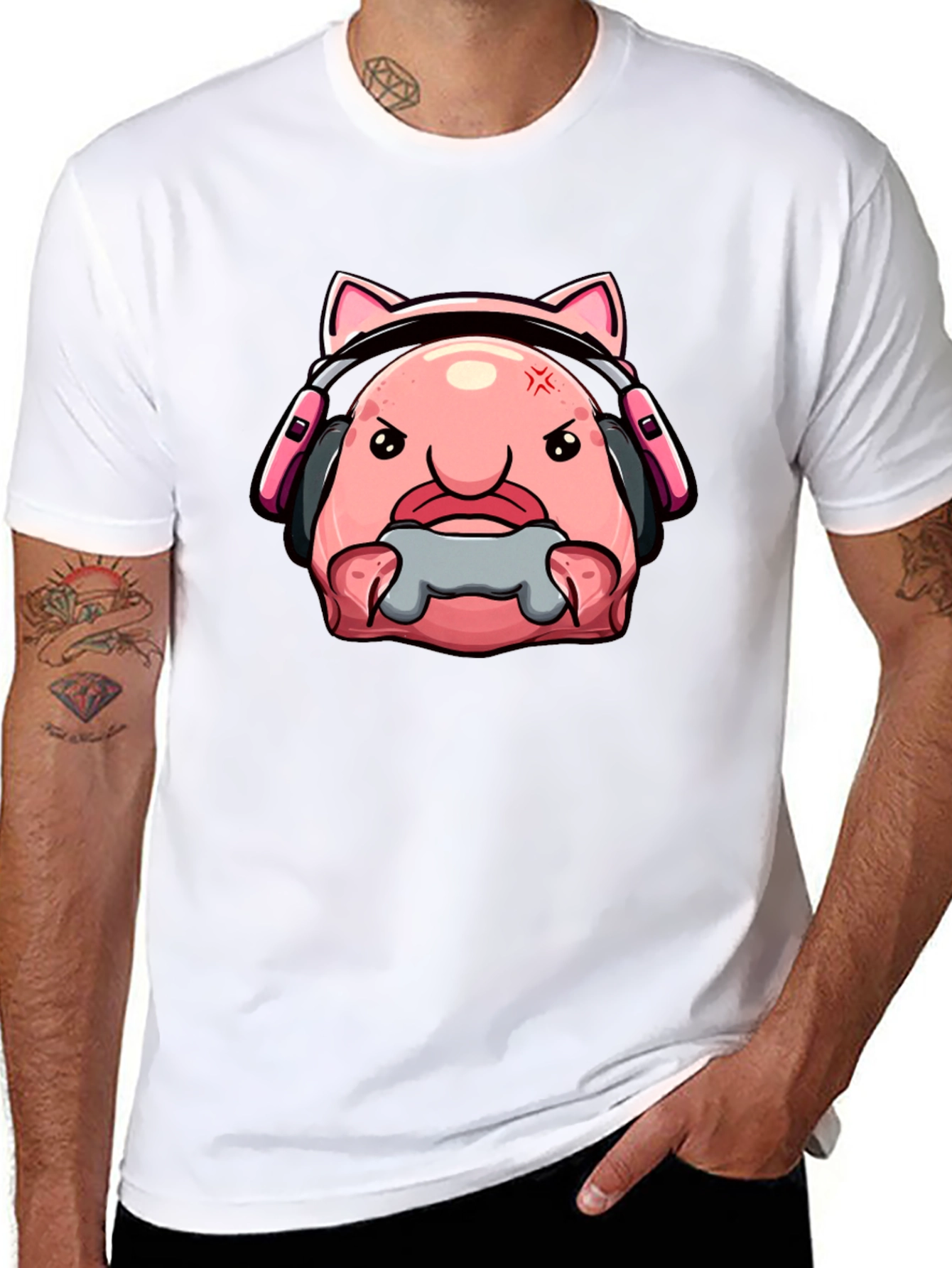 Gamer Blobfish T-Shirt - Angry Gaming Bloby