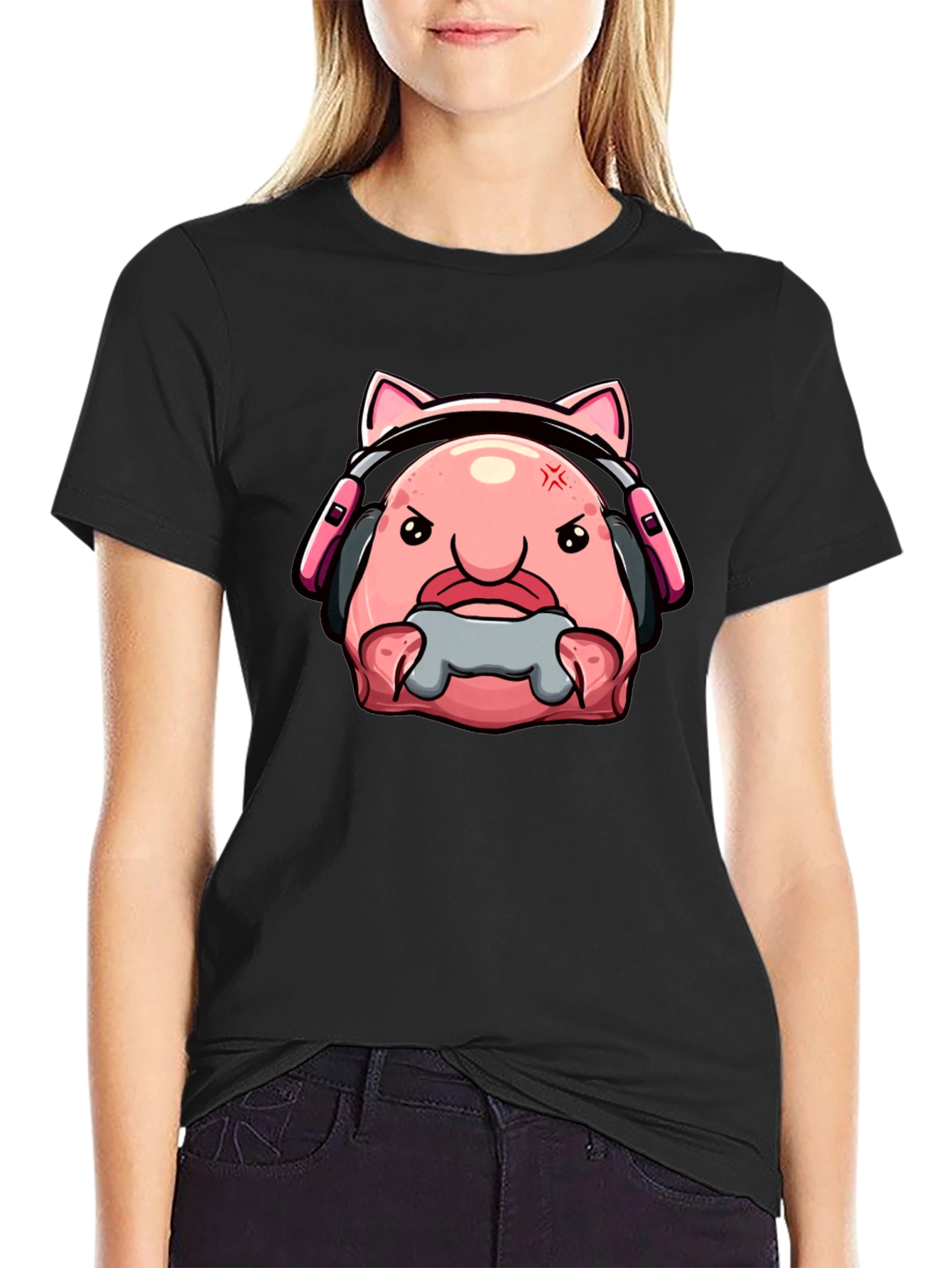 Gamer Blobfish T-Shirt - Angry Gaming Bloby