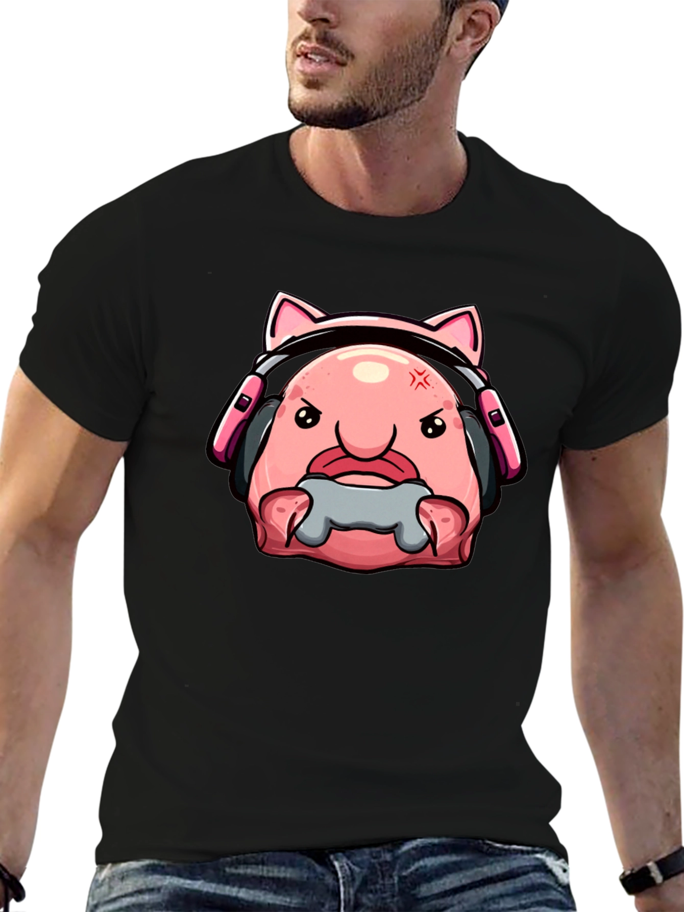 Gamer Blobfish T-Shirt - Angry Gaming Bloby
