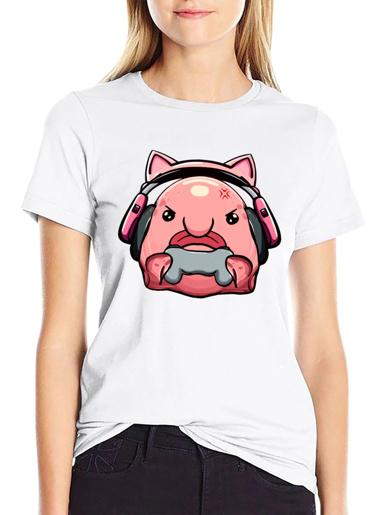 Gamer Blobfish T-Shirt - Angry Gaming Bloby
