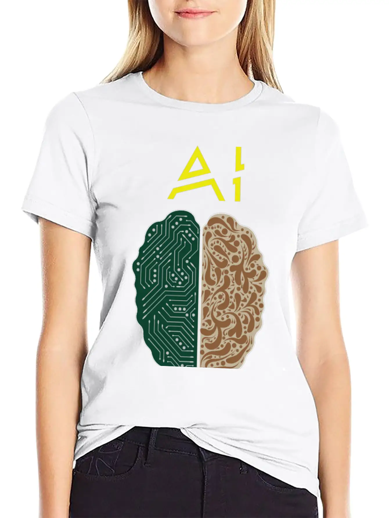 AI No Match To Human Stupidity Essential Unisex Summer Tee – Soft Cotton Casual Fit