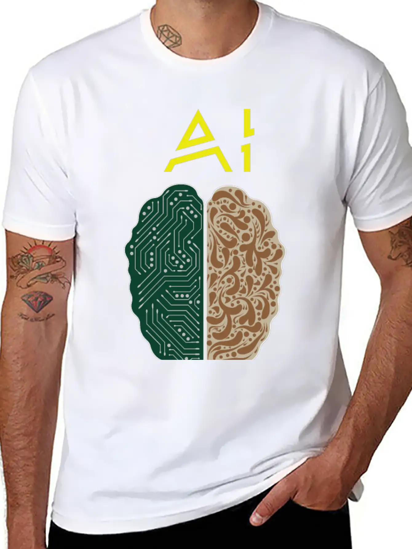 AI No Match To Human Stupidity Essential Unisex Summer Tee – Soft Cotton Casual Fit