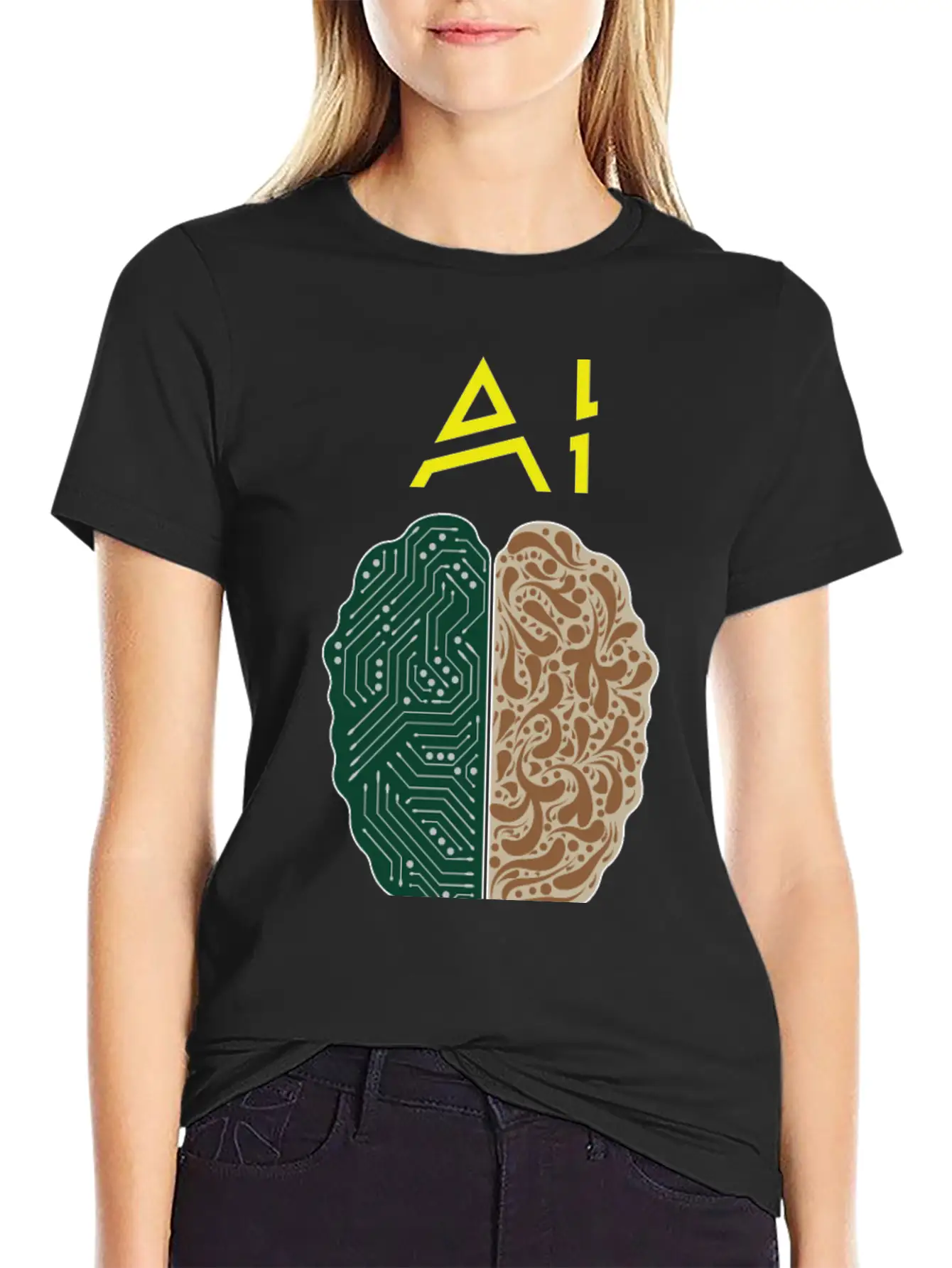 AI No Match To Human Stupidity Essential Unisex Summer Tee – Soft Cotton Casual Fit