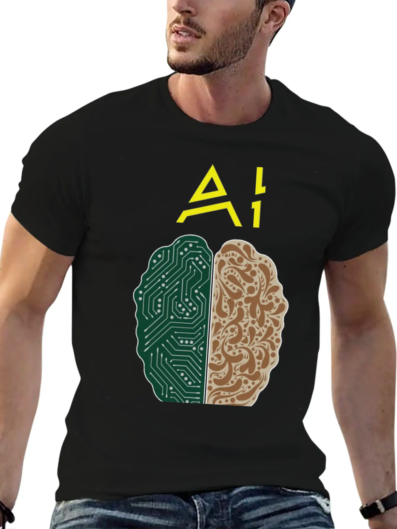 AI No Match To Human Stupidity Essential Unisex Summer Tee – Soft Cotton Casual Fit