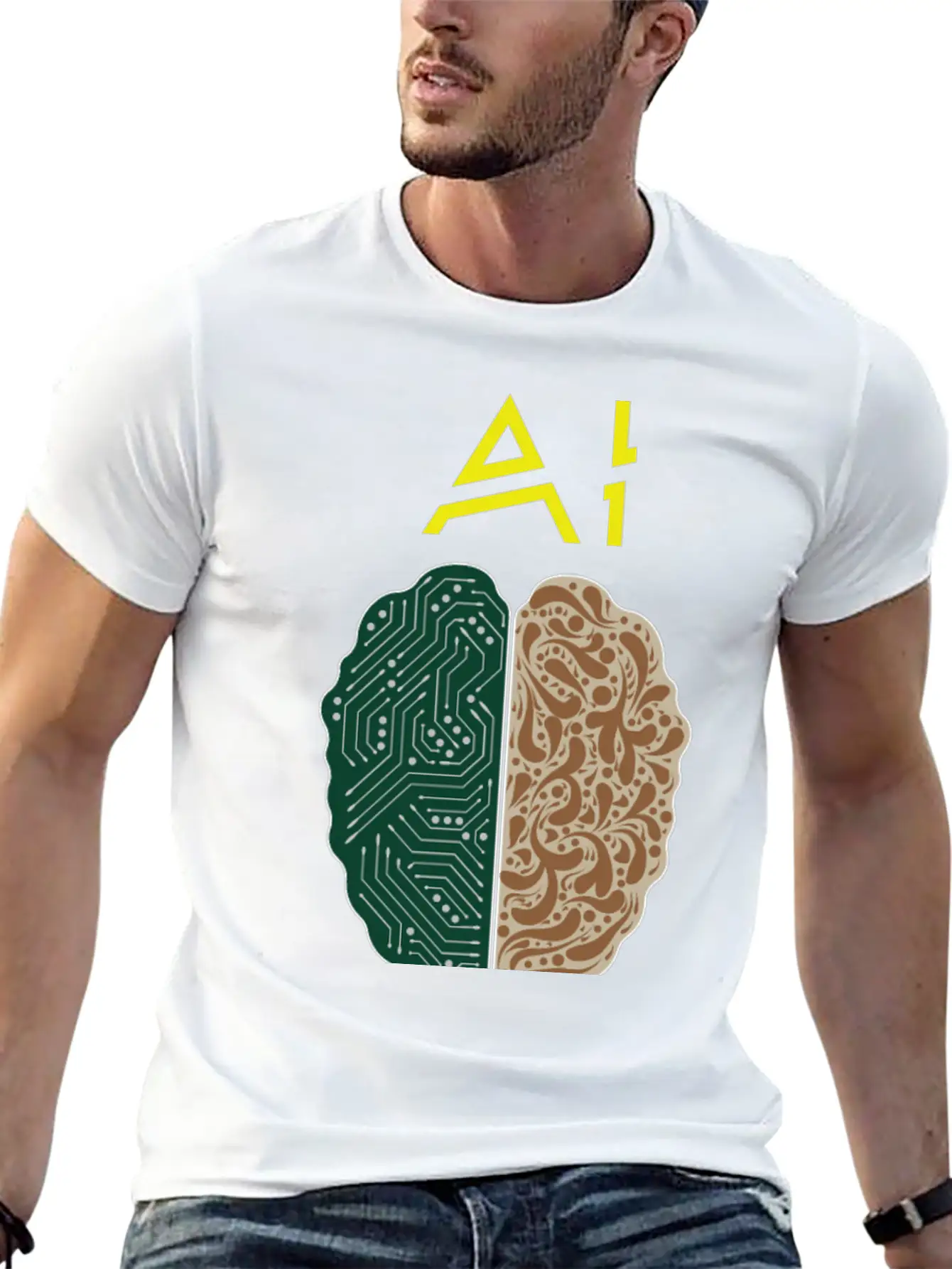 AI No Match To Human Stupidity Essential Unisex Summer Tee – Soft Cotton Casual Fit