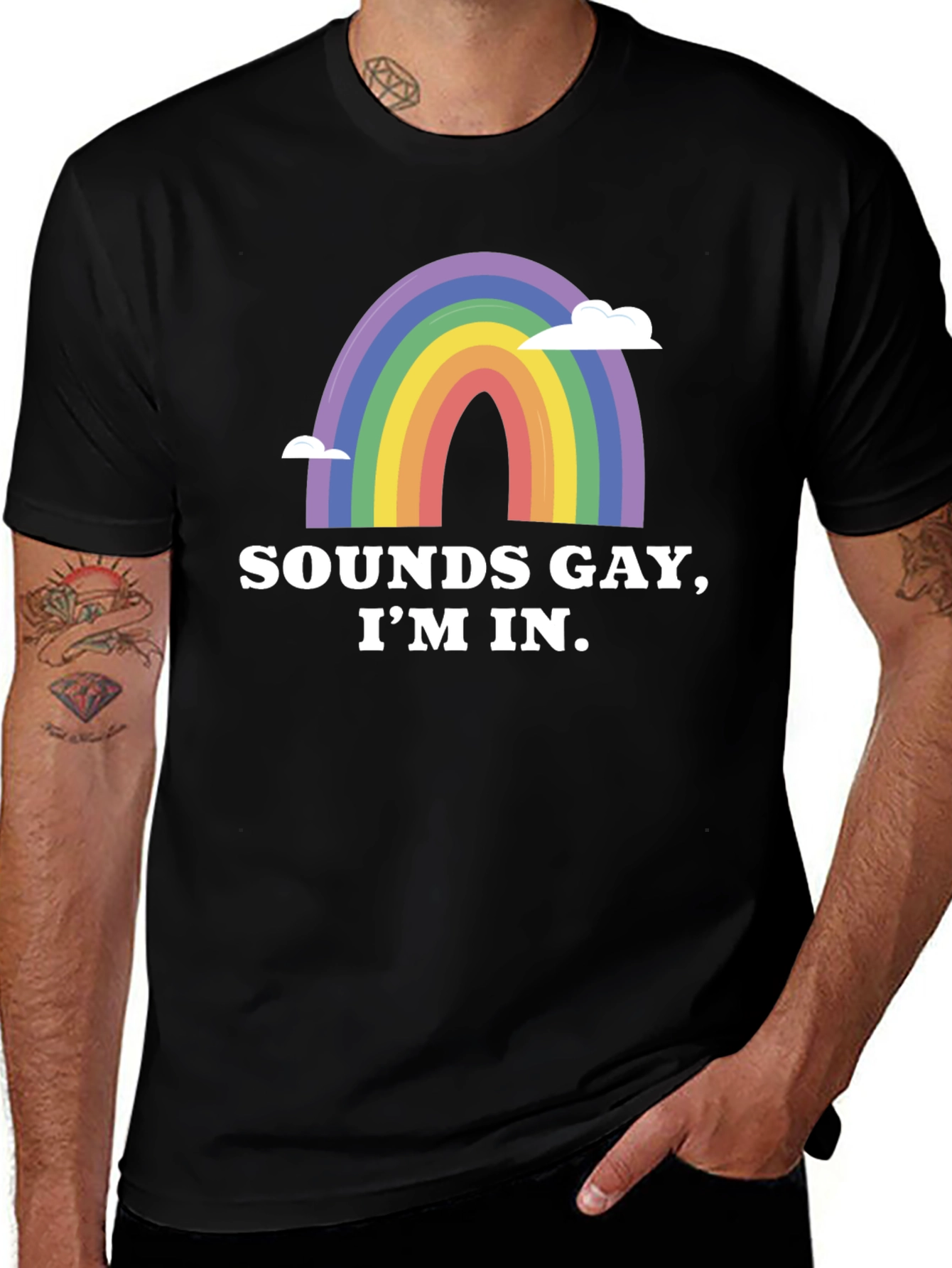 Sounds Gay Im In Rainbow Graphic Tee