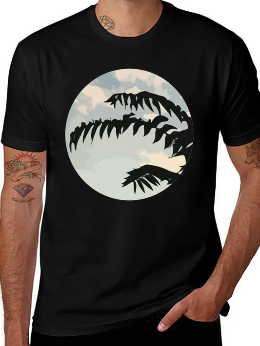 Tropical Palm Tree Silhouette Black Graphic Tee
