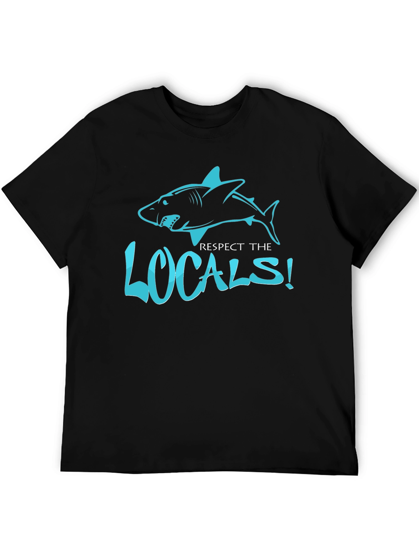 Respect the Locals Shark Graphic Black T-Shirt