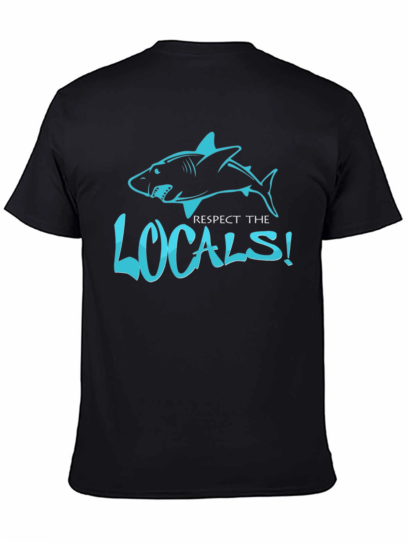 Respect the Locals Shark Graphic Black T-Shirt