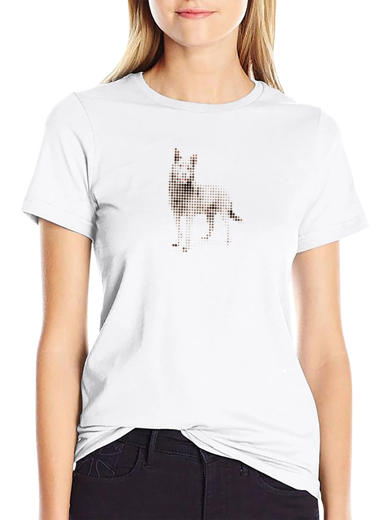 Abstract Dog Graphic Black T-Shirt