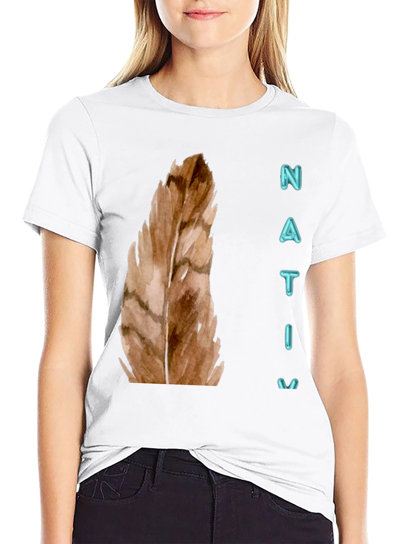 Native Feather Graphic Tee - Unisex Black T-Shirt