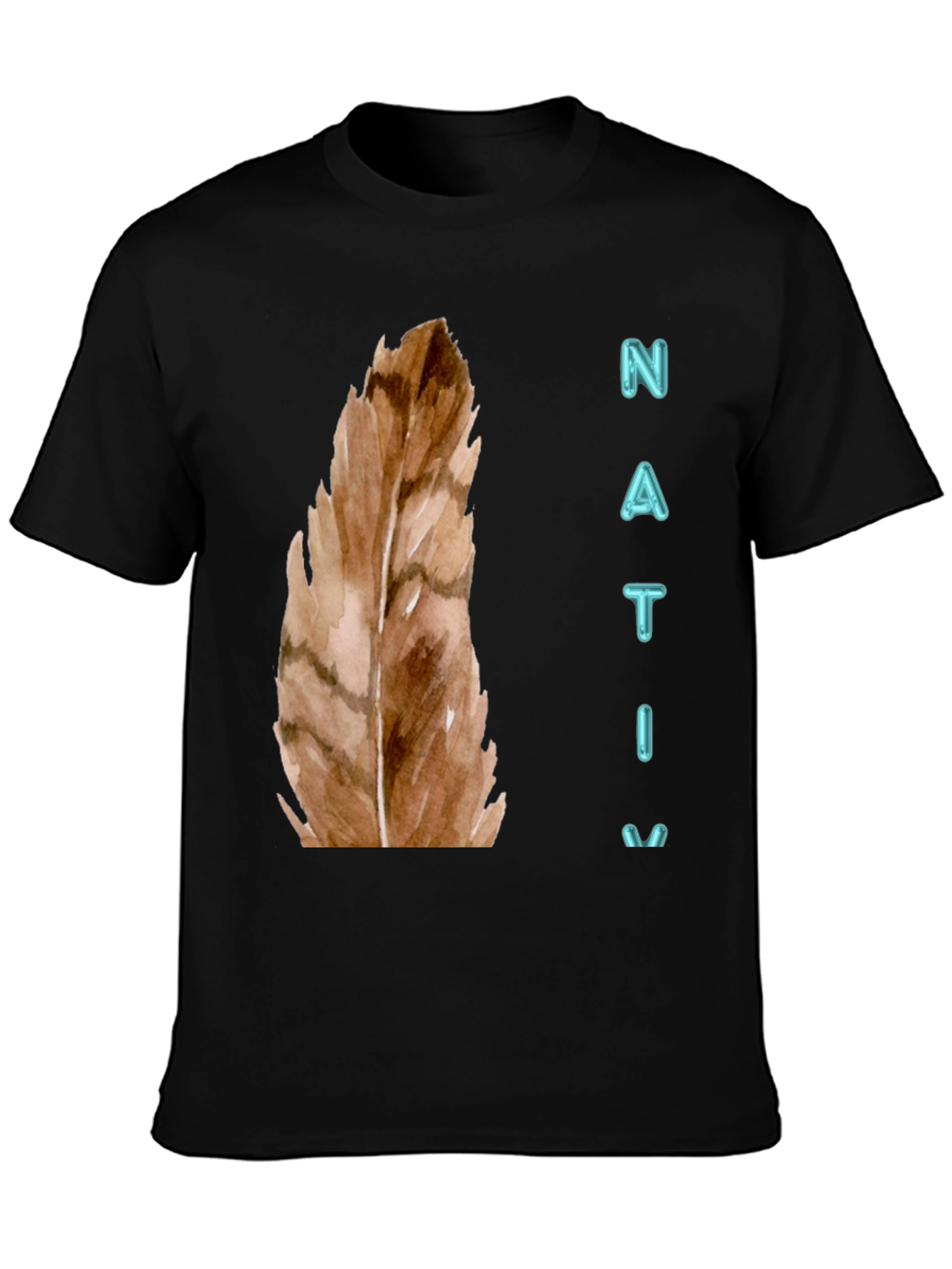 Native Feather Graphic Tee - Unisex Black T-Shirt