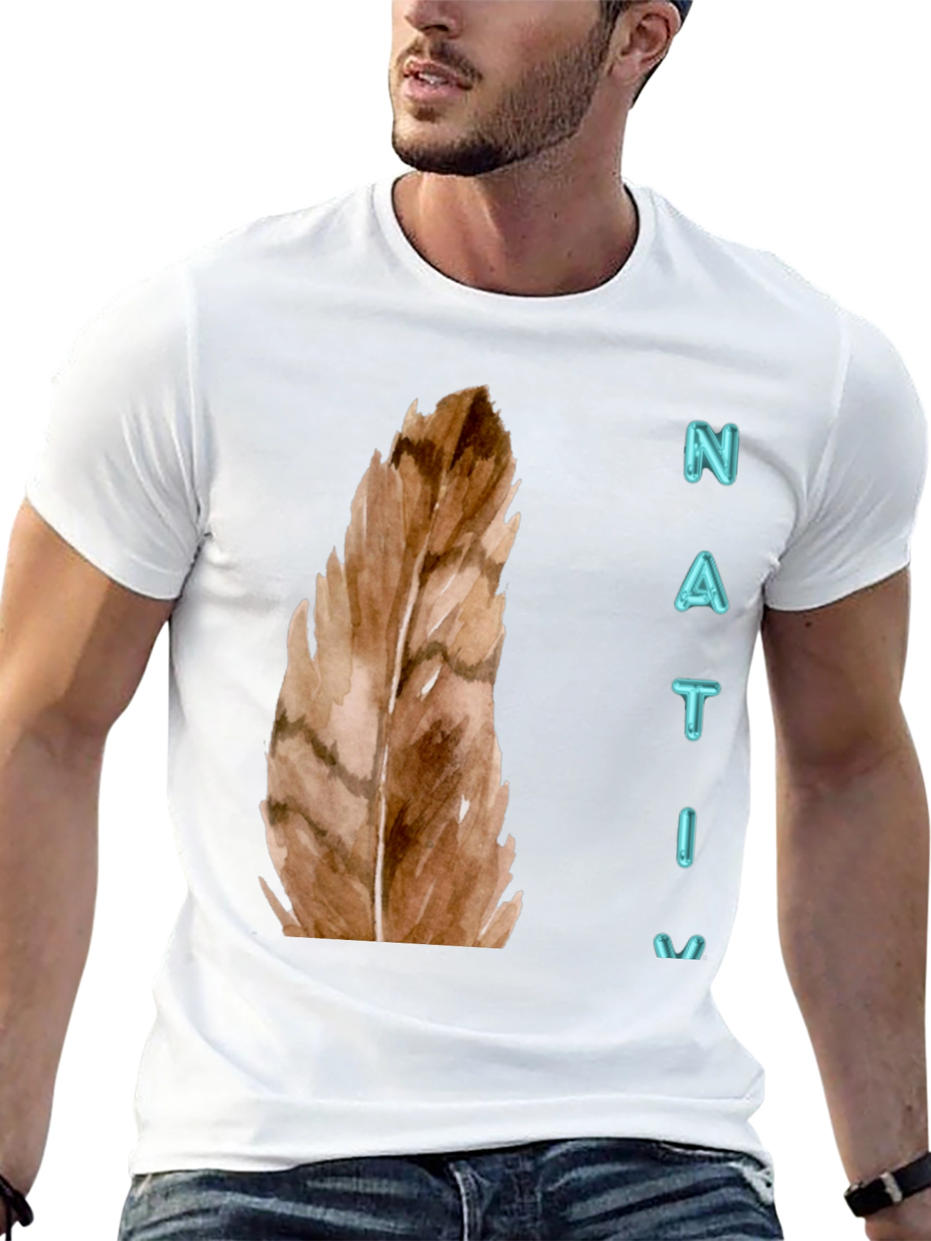 Native Feather Graphic Tee - Unisex Black T-Shirt