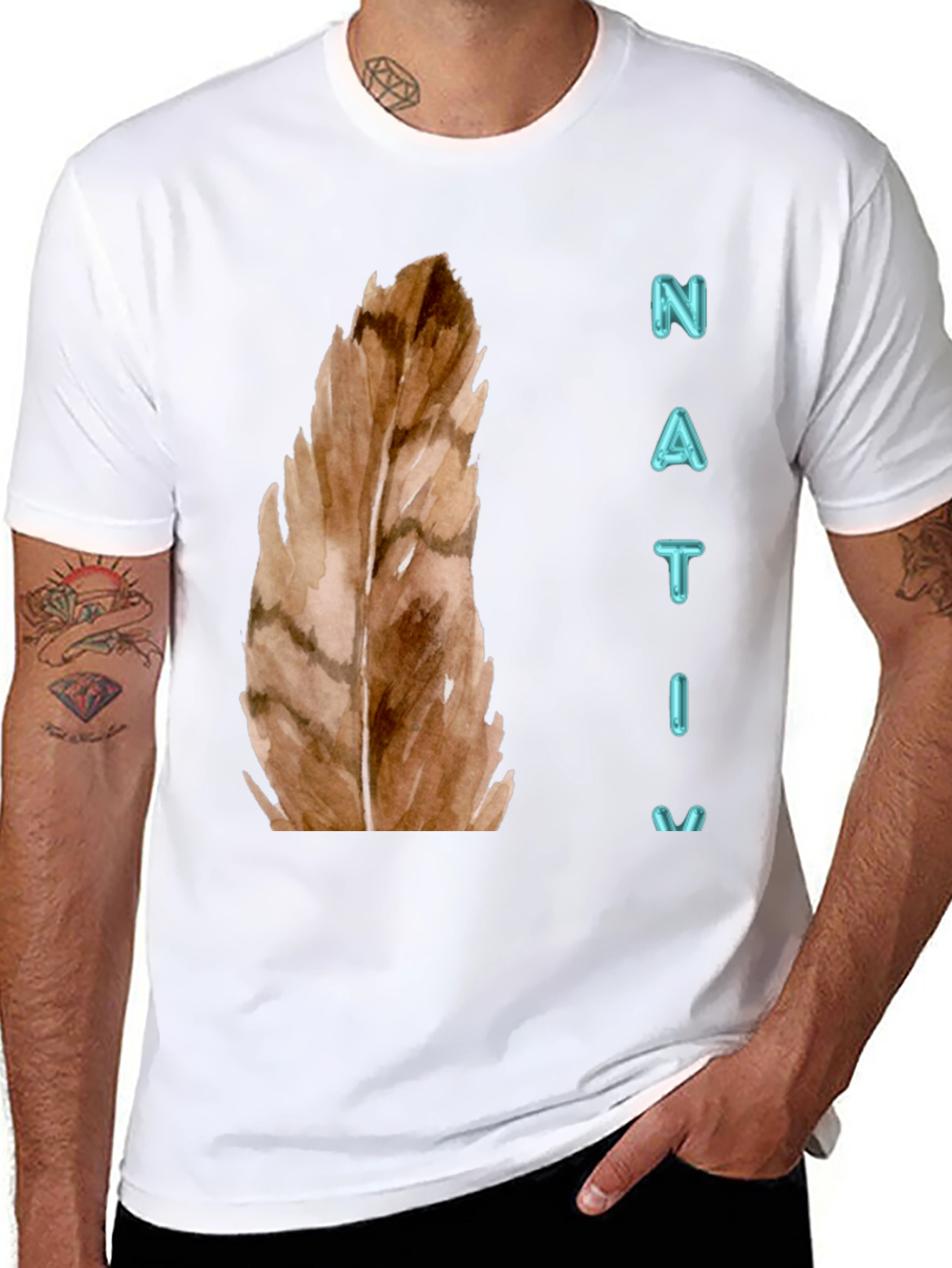 Native Feather Graphic Tee - Unisex Black T-Shirt