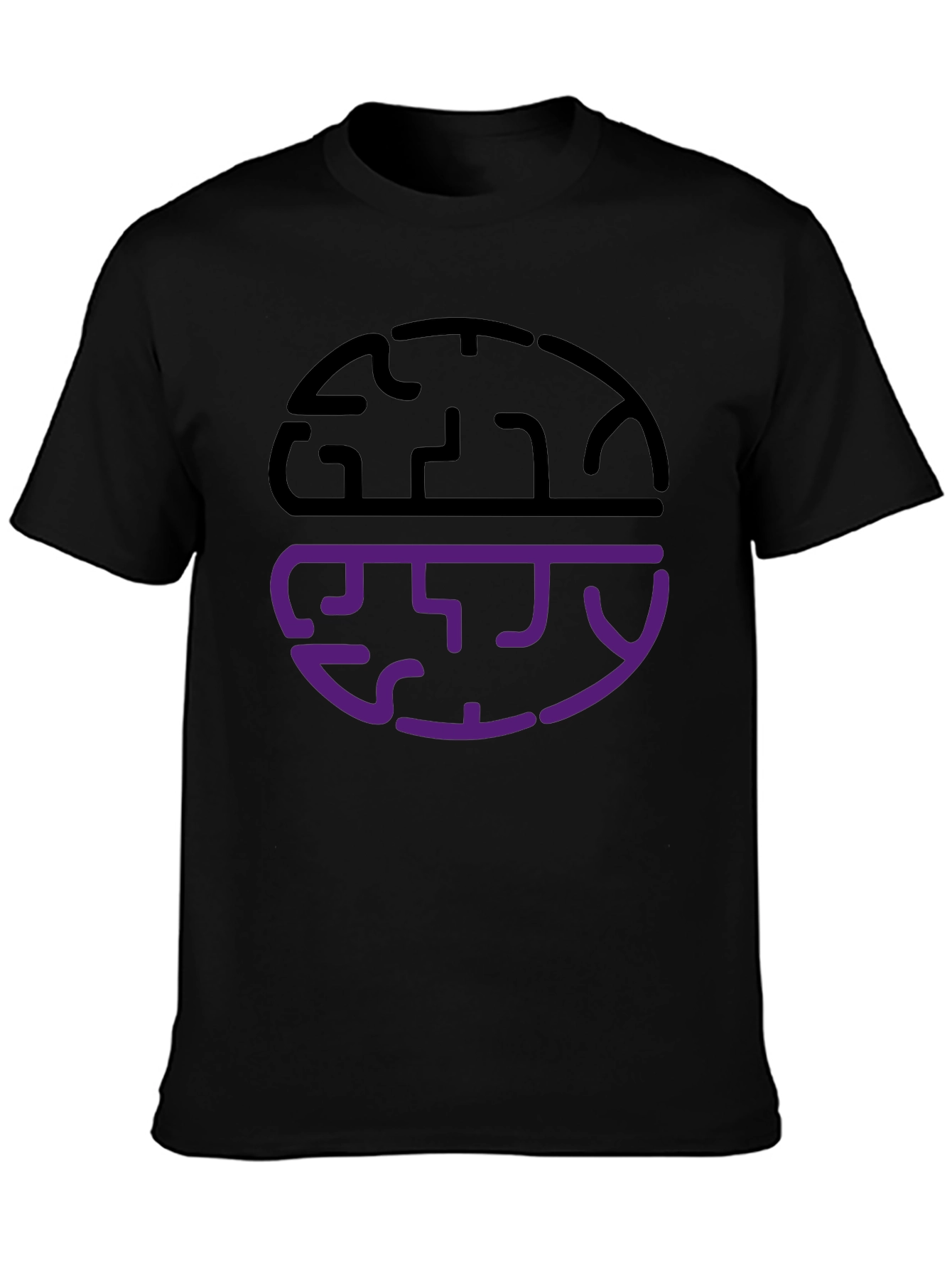 Abstract Brain Graphic Tee - Black