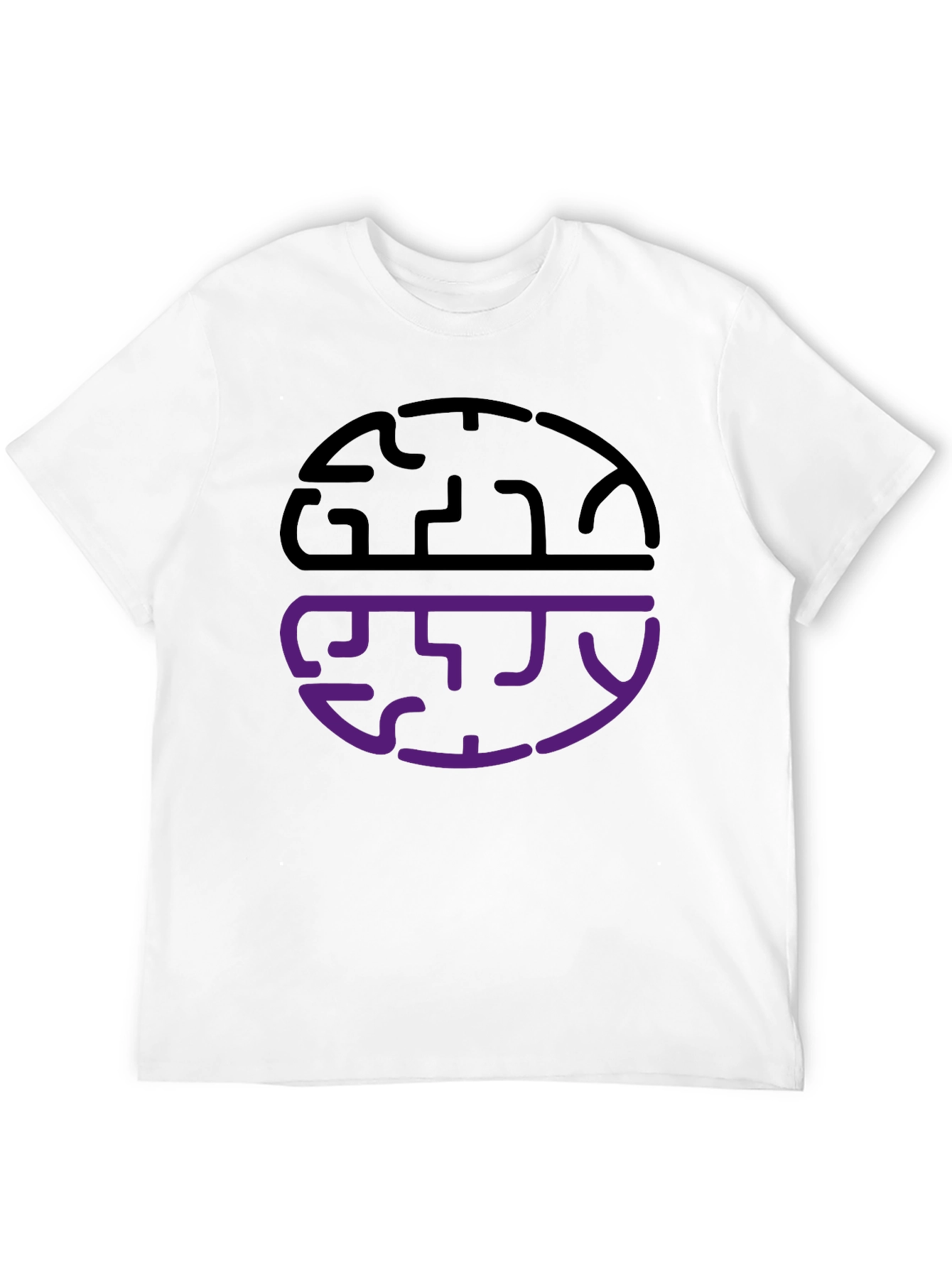 Abstract Brain Graphic Tee - Black