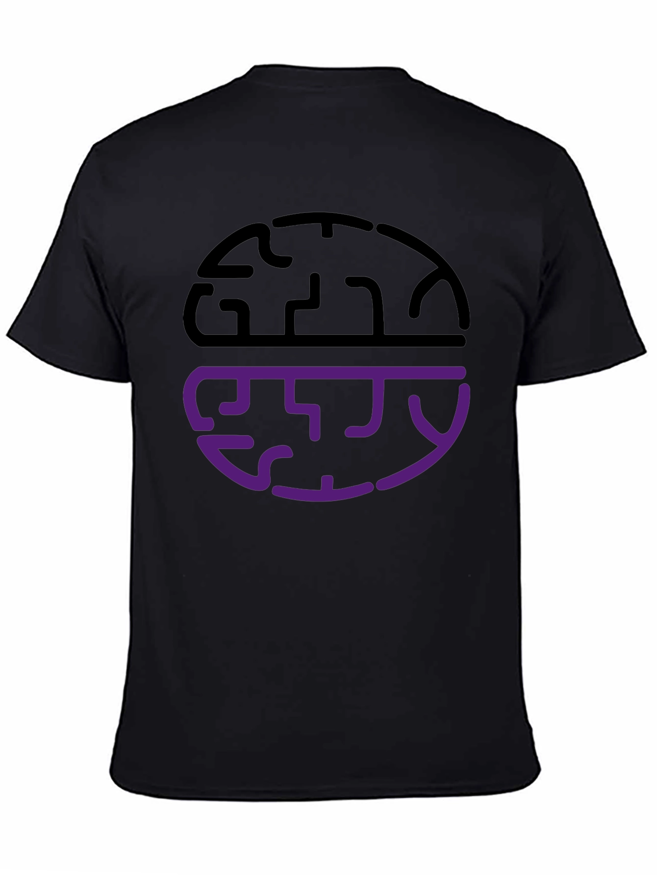 Abstract Brain Graphic Tee - Black
