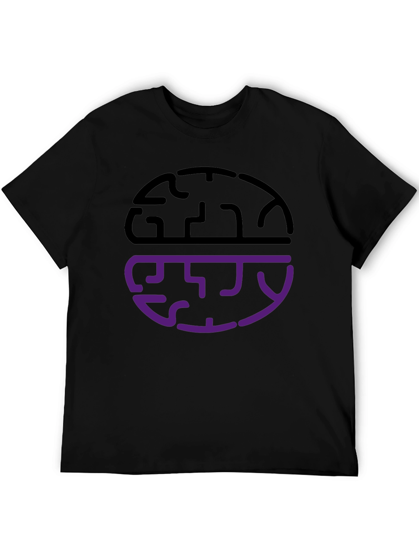 Abstract Brain Graphic Tee - Black