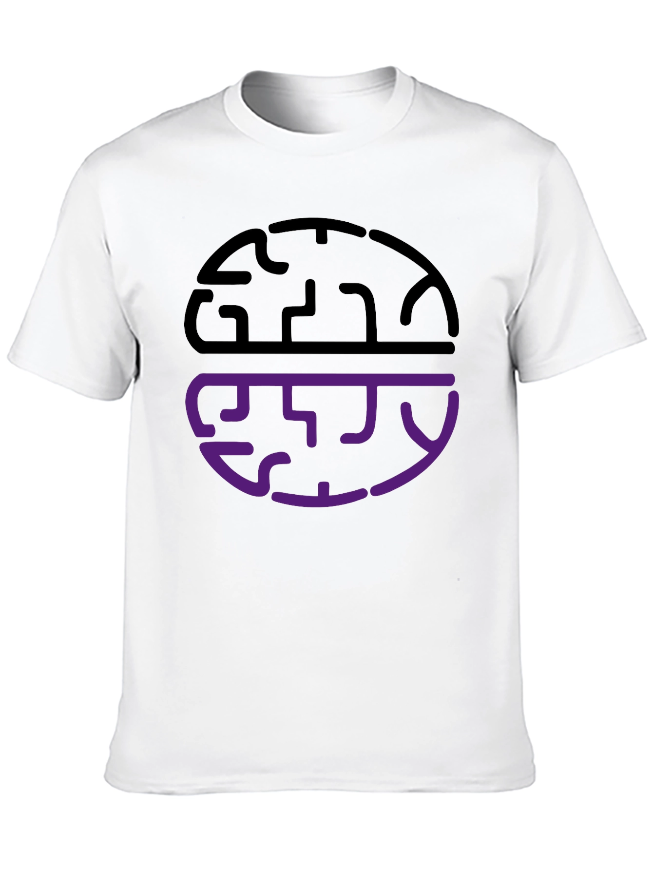 Abstract Brain Graphic Tee - Black