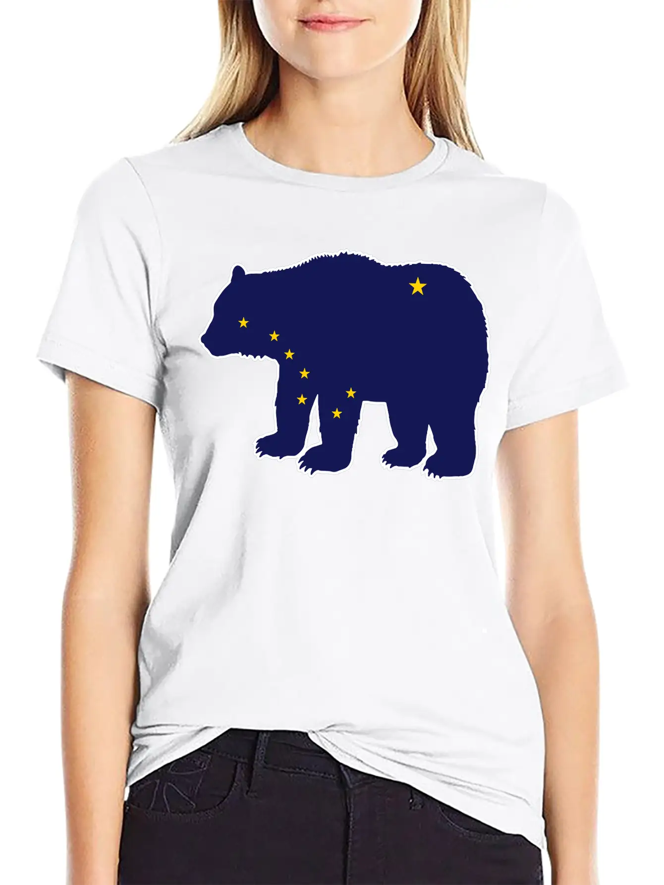 Alaska Flag Bear Basic Graphic T-Shirt – Daily Comfort In Soft Cotton