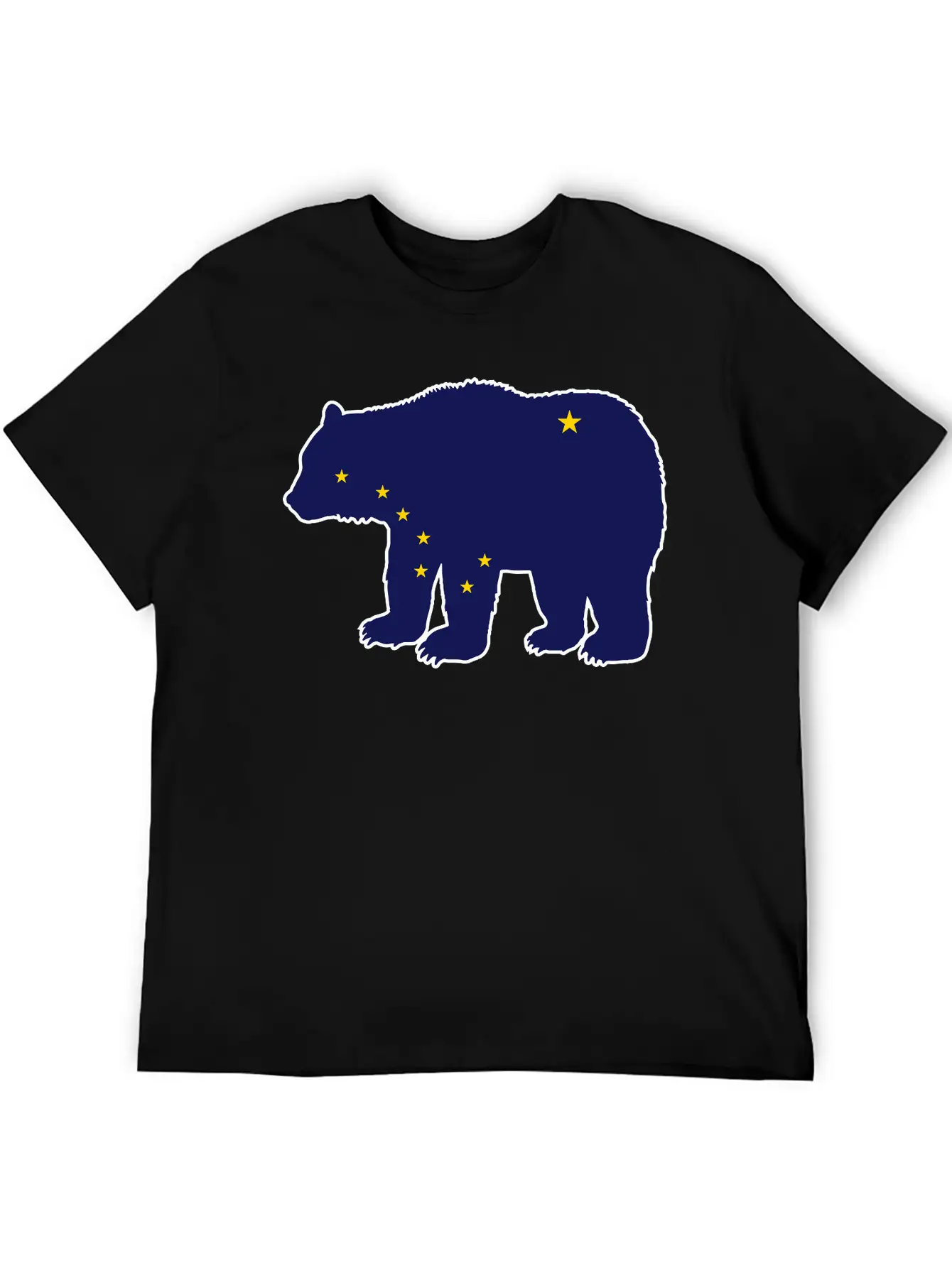 Alaska Flag Bear Basic Graphic T-Shirt – Daily Comfort In Soft Cotton