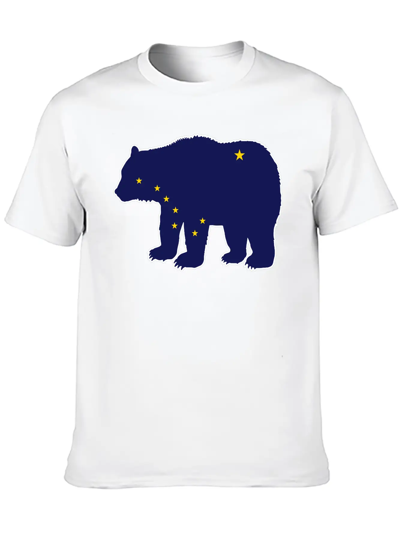 Alaska Flag Bear Basic Graphic T-Shirt – Daily Comfort In Soft Cotton
