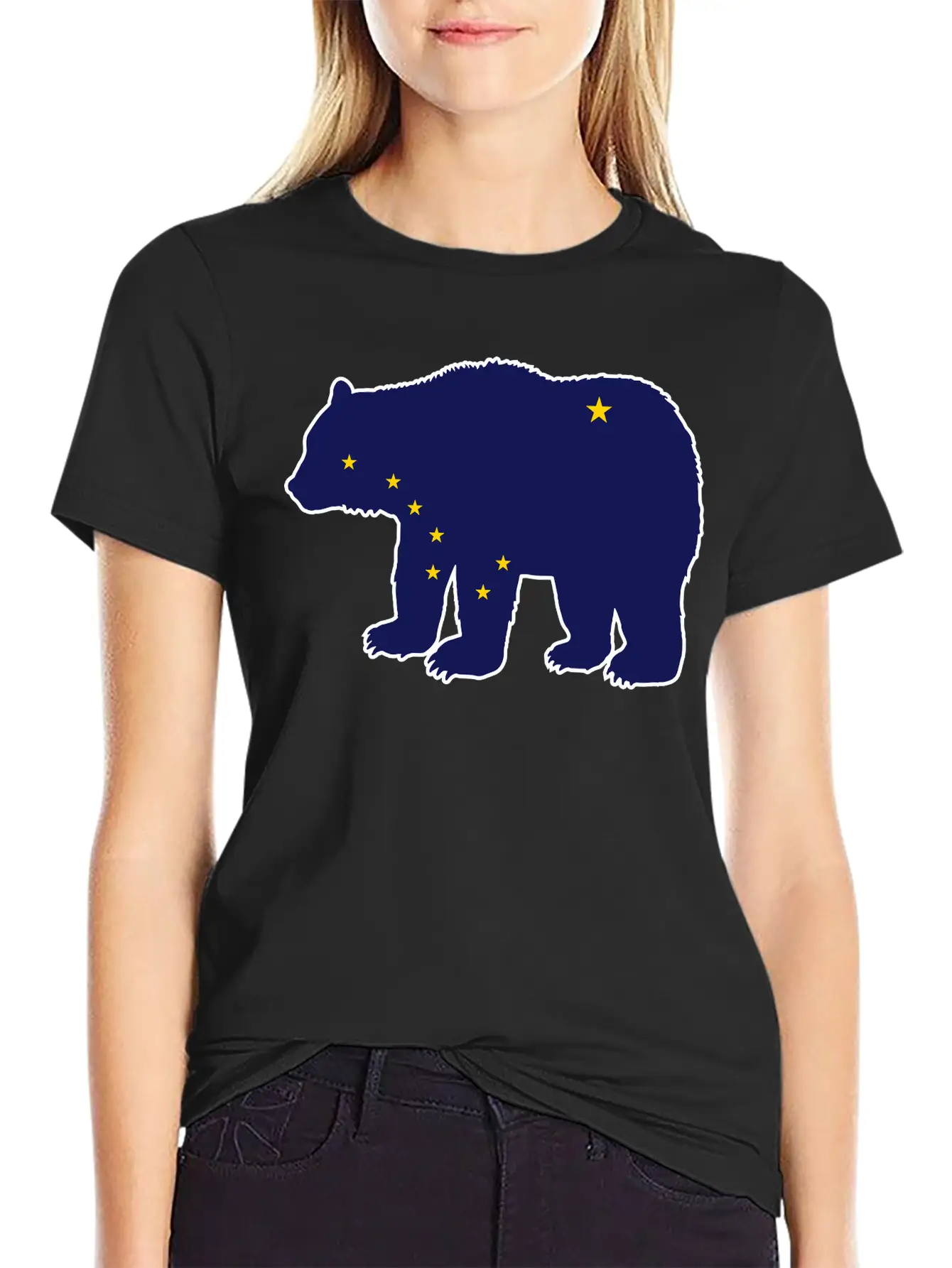 Alaska Flag Bear Basic Graphic T-Shirt – Daily Comfort In Soft Cotton