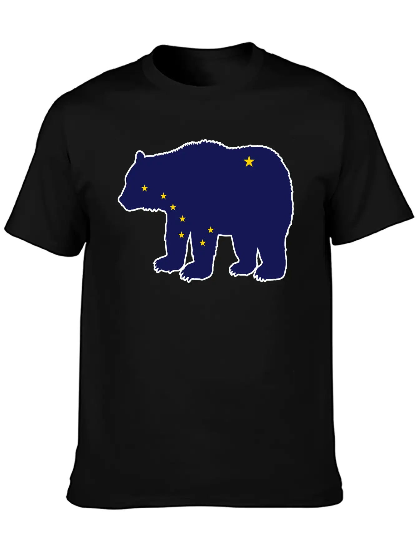 Alaska Flag Bear Basic Graphic T-Shirt – Daily Comfort In Soft Cotton
