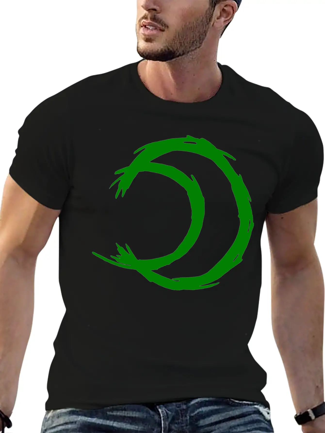 Alchemy Symbol Moon (Silver) Green Timeless Short Sleeve Tee – Comfy And Minimalist Design