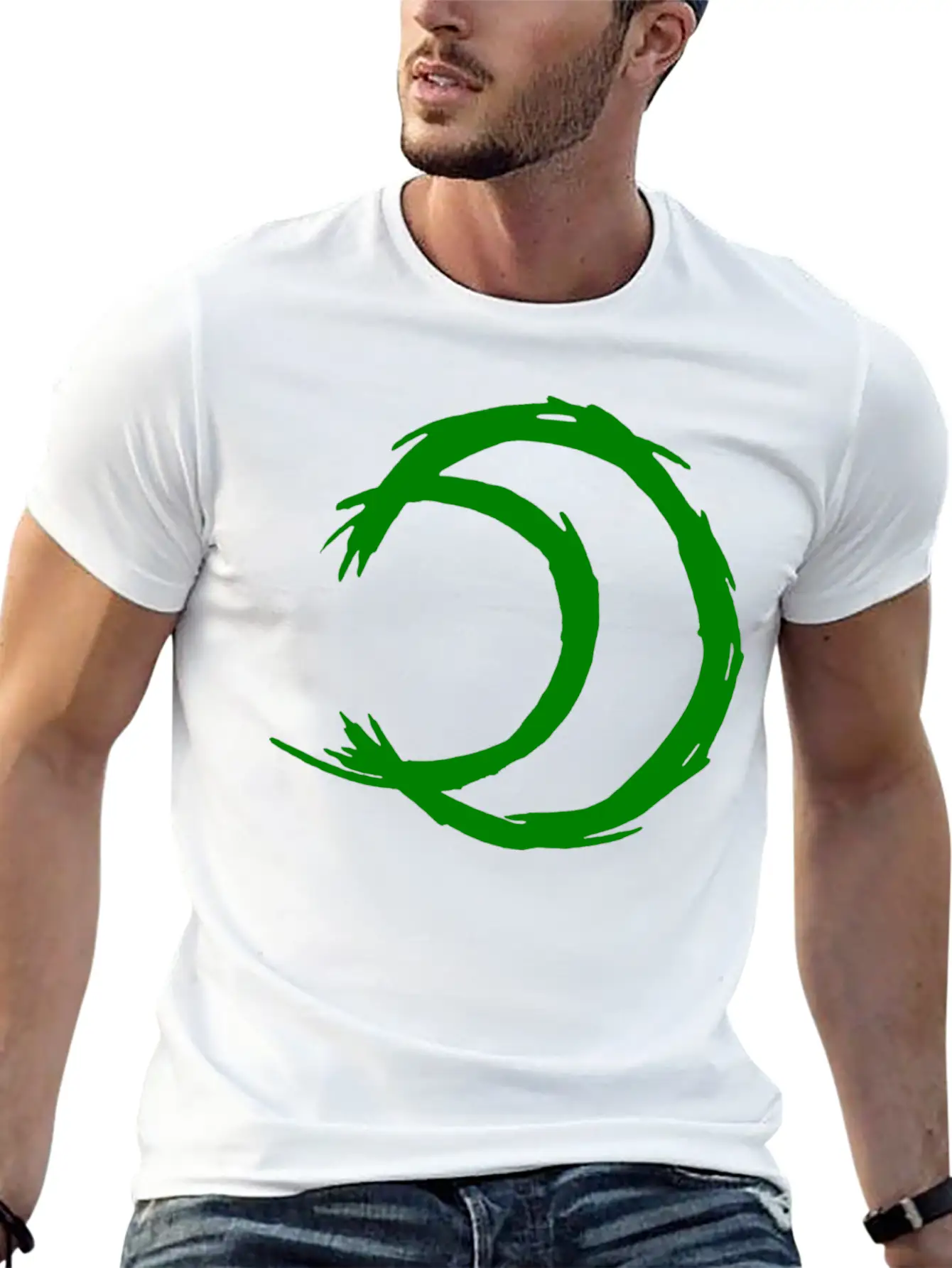Alchemy Symbol Moon (Silver) Green Timeless Short Sleeve Tee – Comfy And Minimalist Design