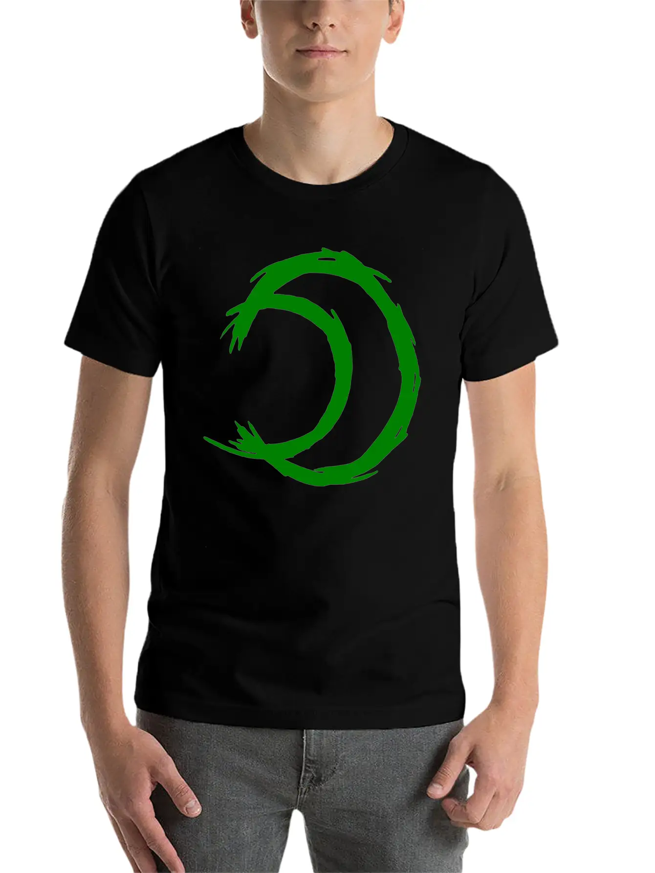 Alchemy Symbol Moon (Silver) Green Timeless Short Sleeve Tee – Comfy And Minimalist Design