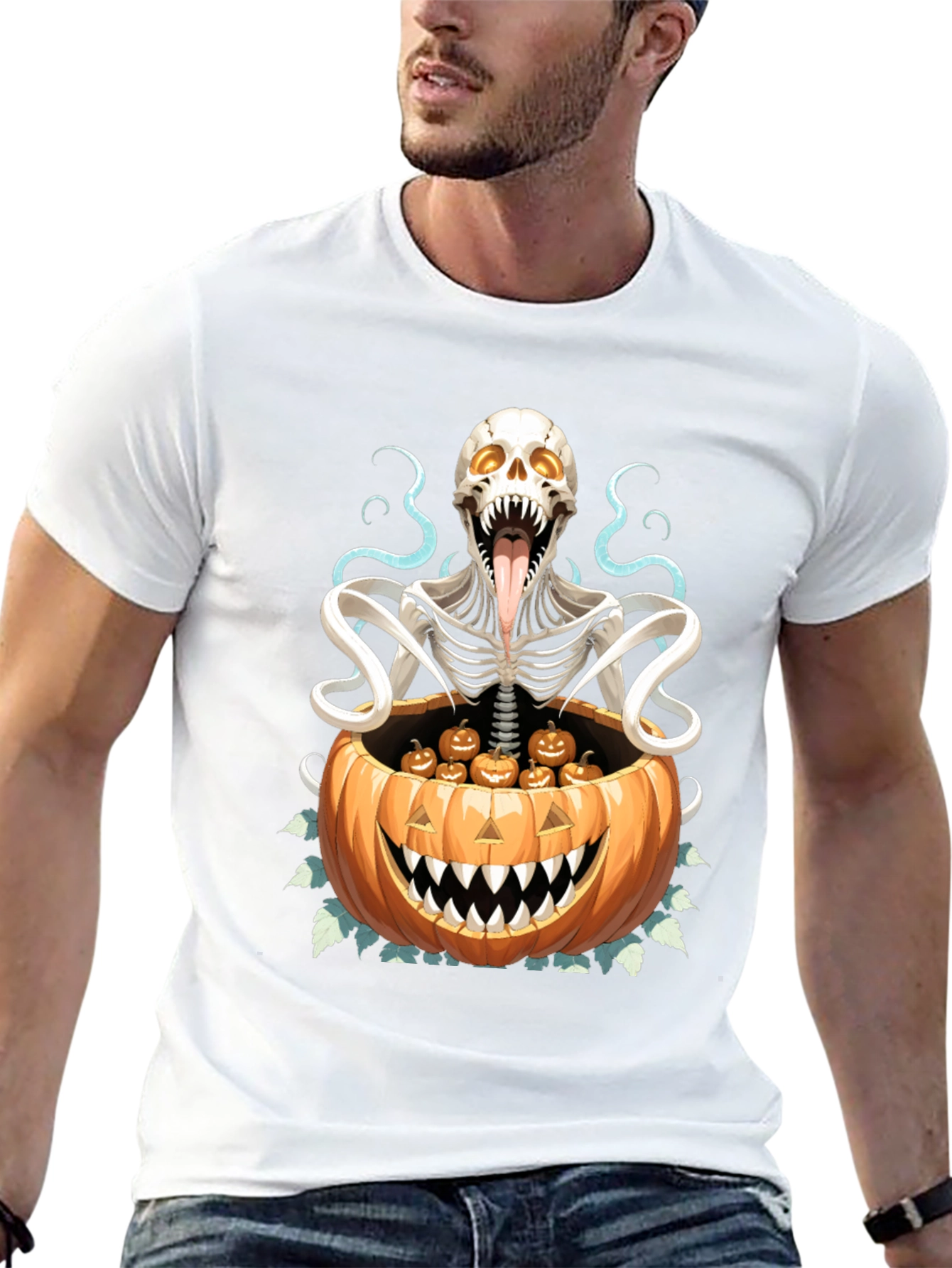 Halloween Skeleton Pumpkin T-Shirt