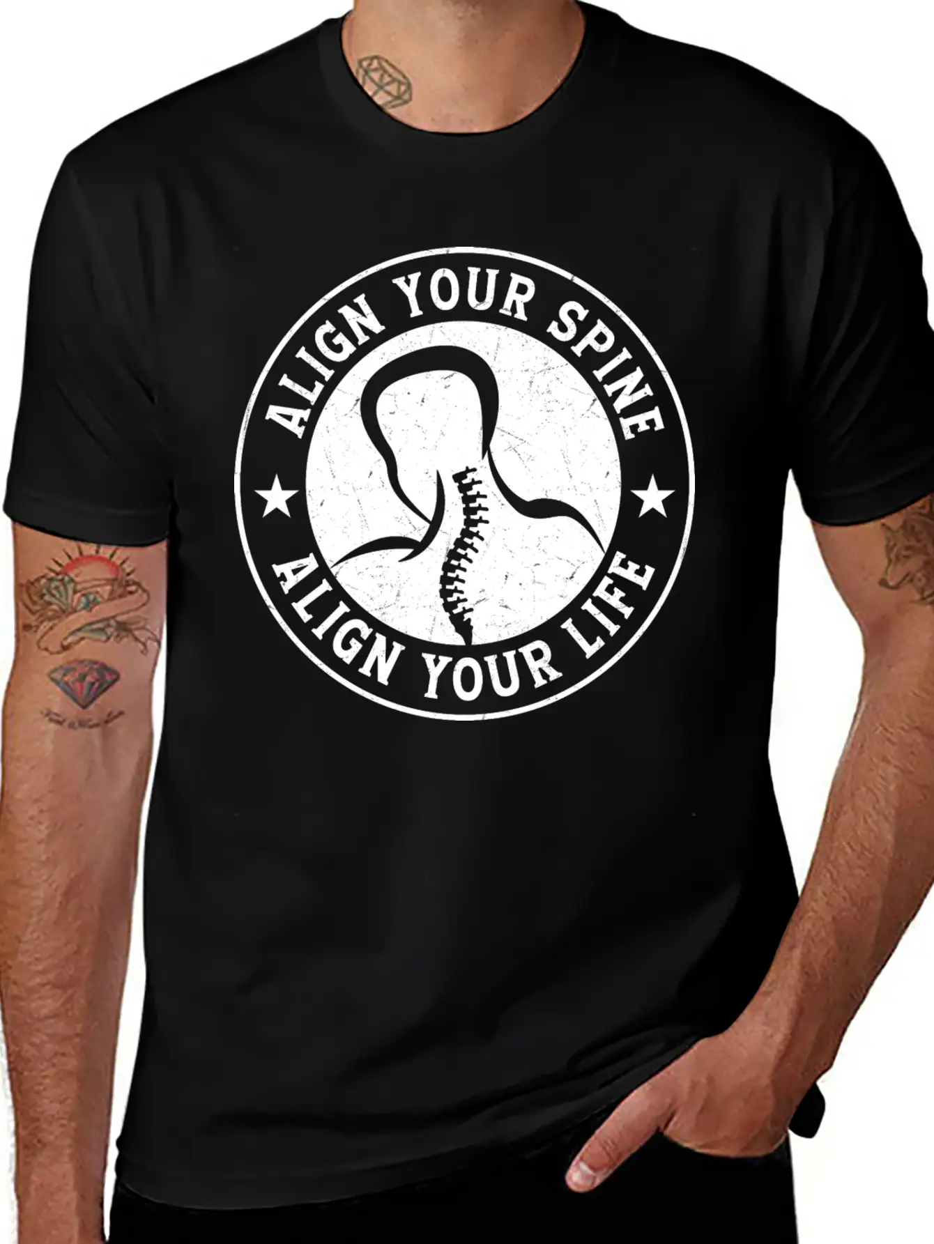 Align Your Spine Align Your Life Chiropractor Chir Comfortable Minimalist Graphic Tee – Summer Style Essential