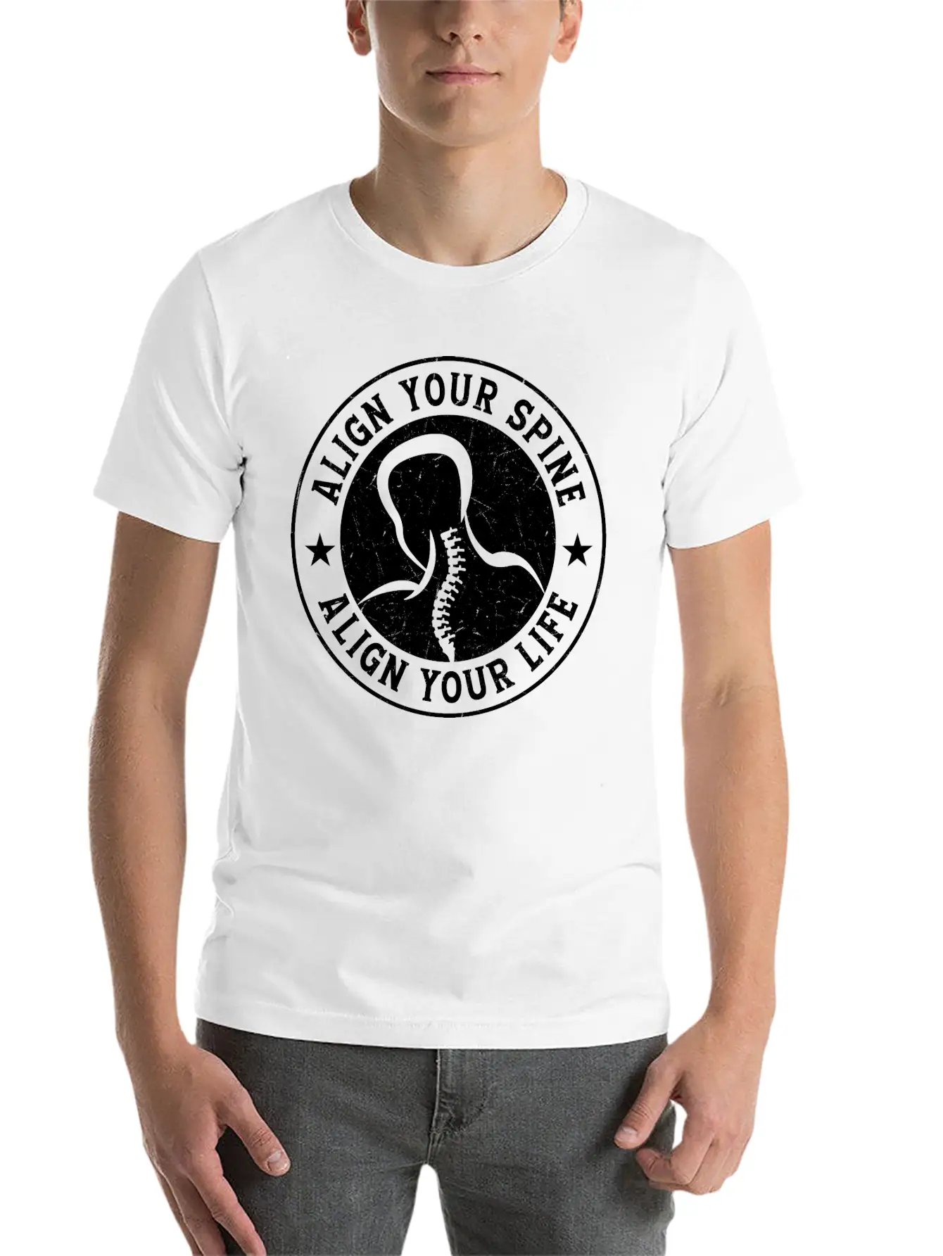 Align Your Spine Align Your Life Chiropractor Chir Comfortable Minimalist Graphic Tee – Summer Style Essential