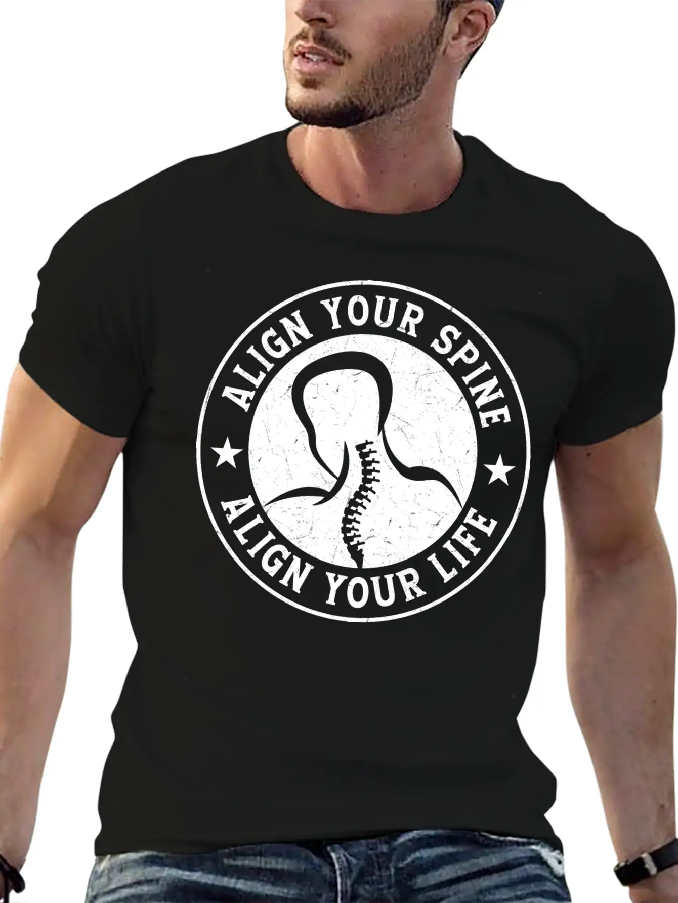 Align Your Spine Align Your Life Chiropractor Chir Comfortable Minimalist Graphic Tee – Summer Style Essential