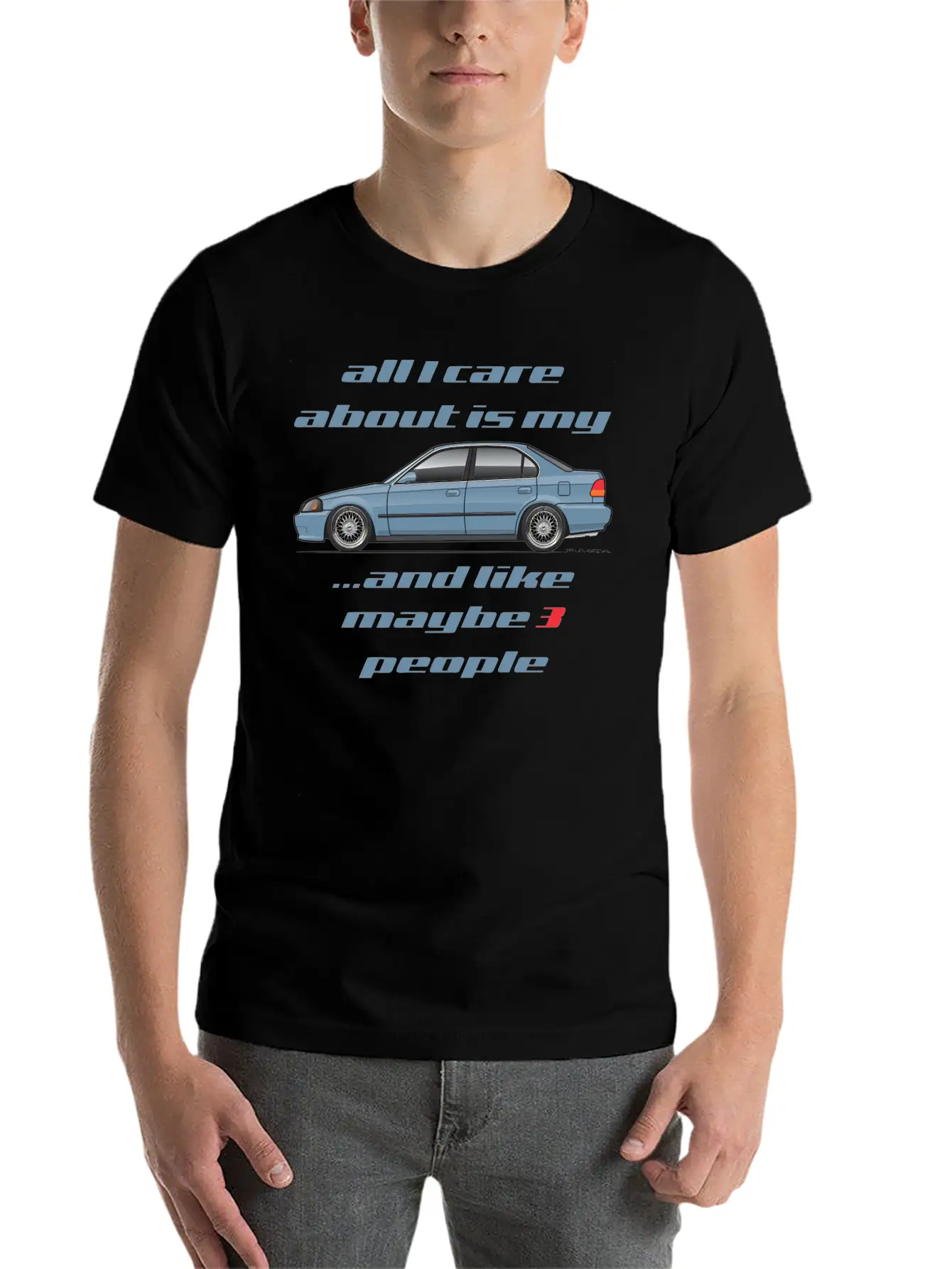 All I Care Cyclone Blue Unisex Casual T-Shirt – Clean Design For Daily Comfort