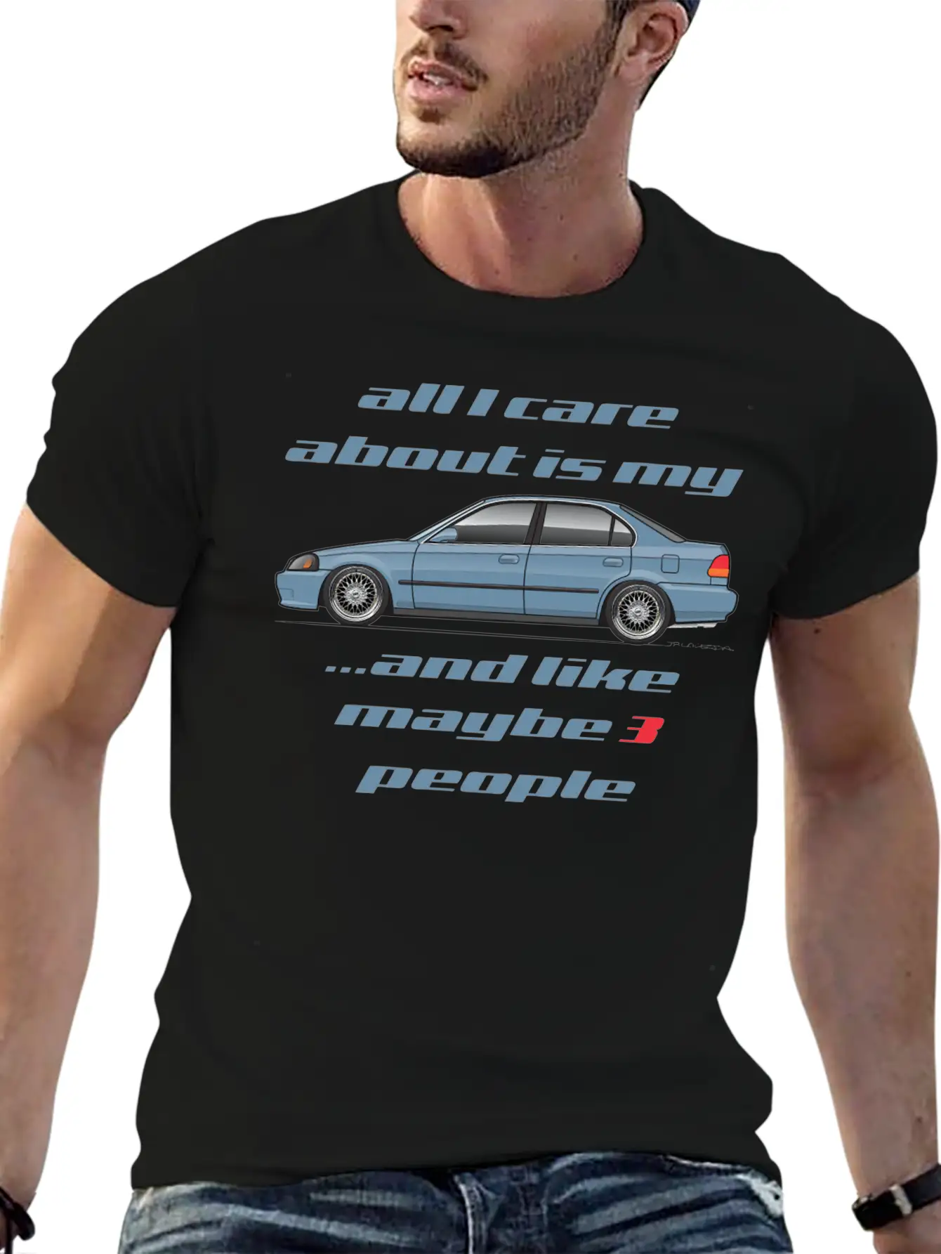 All I Care Cyclone Blue Unisex Casual T-Shirt – Clean Design For Daily Comfort