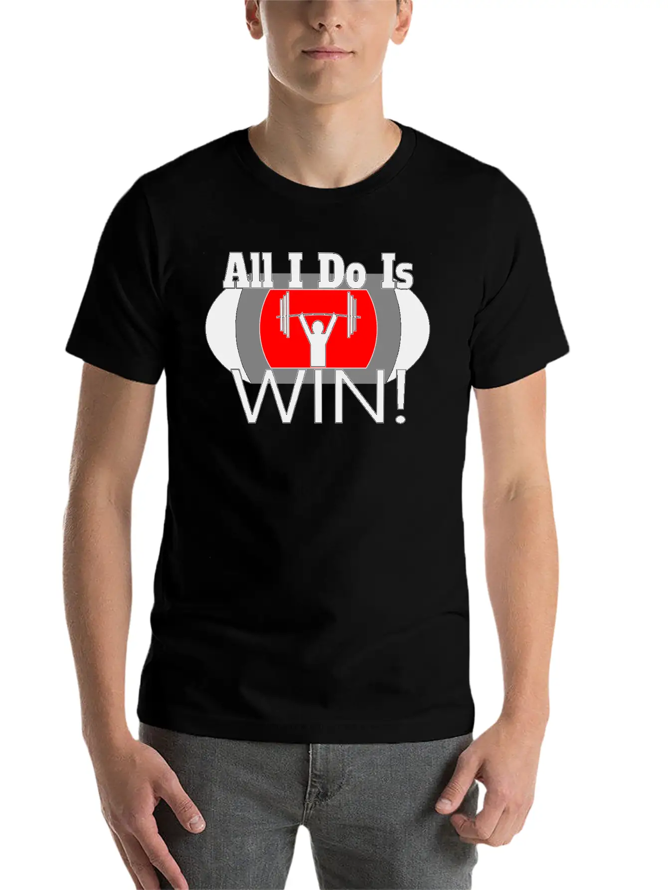 ALL I DO IS WIN (LIFTING) Basic Graphic T-Shirt – Daily Comfort In Soft Cotton