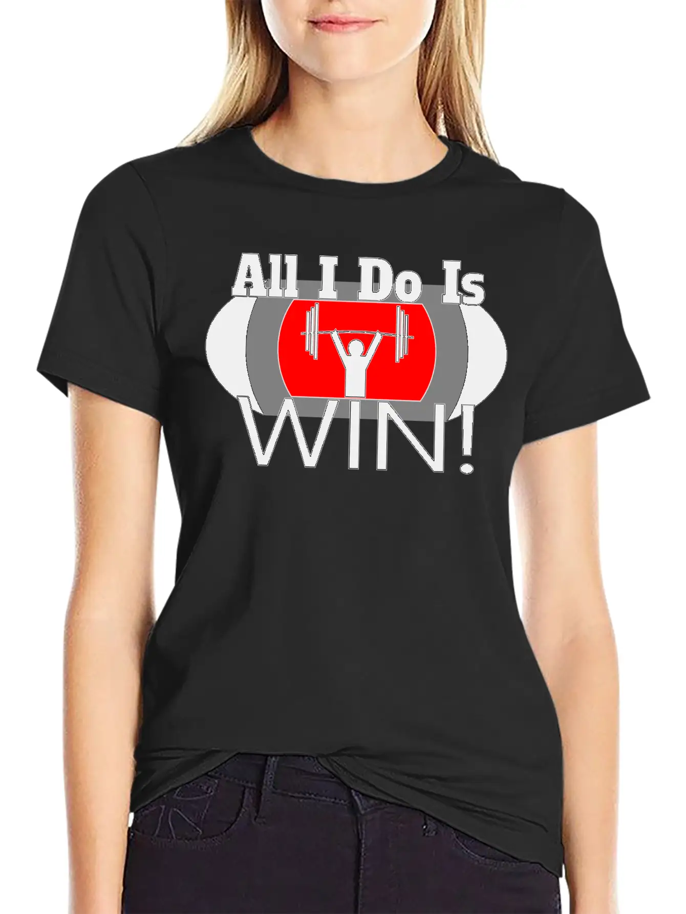 ALL I DO IS WIN (LIFTING) Basic Graphic T-Shirt – Daily Comfort In Soft Cotton